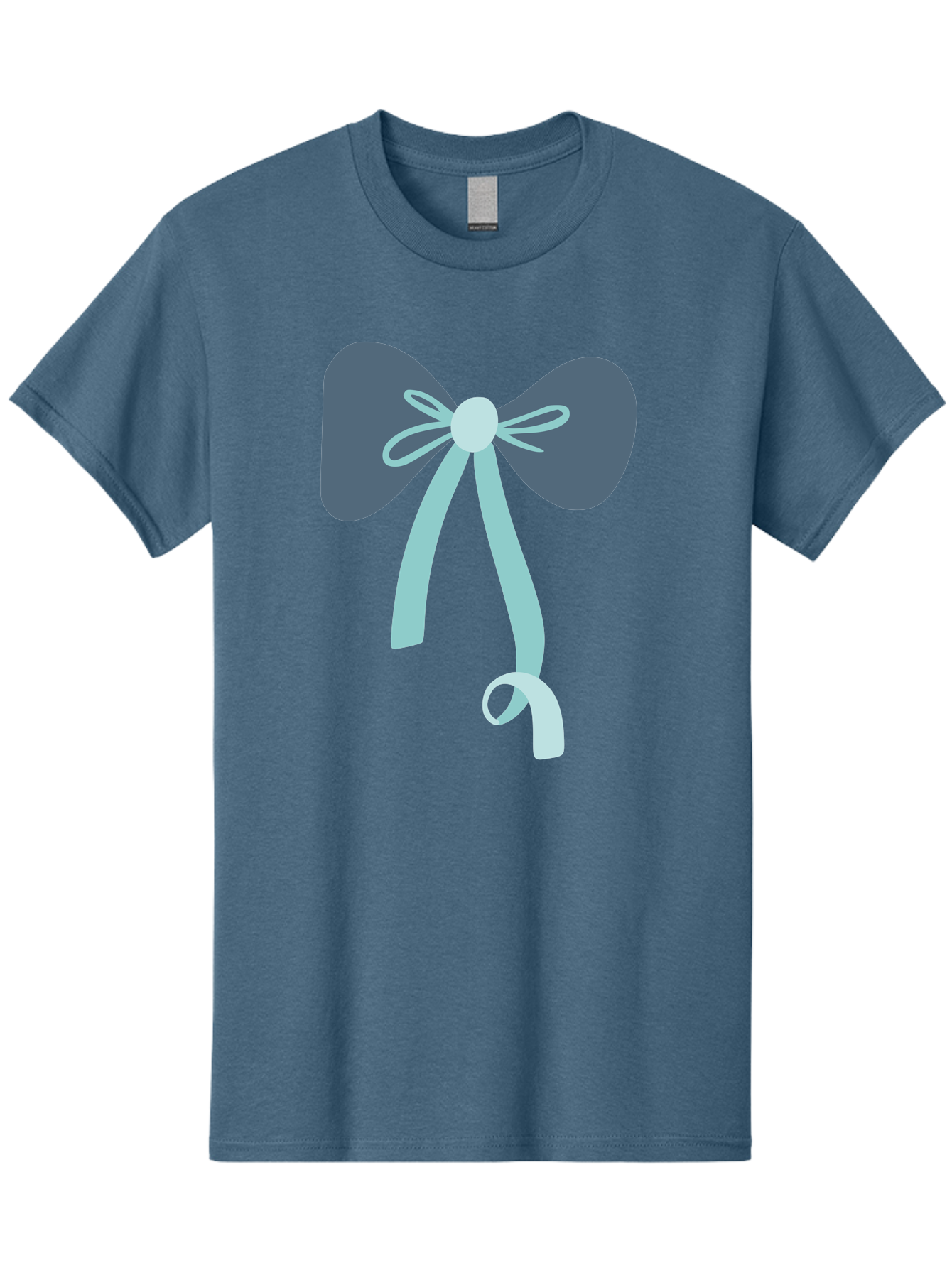 Bow-Ribbon Men'S Graphic Tee, 100% Cotton, Comfortable Casual Summer Wear, Machine Washable, Grey Bow, Blue Ribbon, Decorative Bow, Elegant Design, Stylish Accessory, Fashion Embellishment, Gift Wrapping, Party Decoration Aac004 15