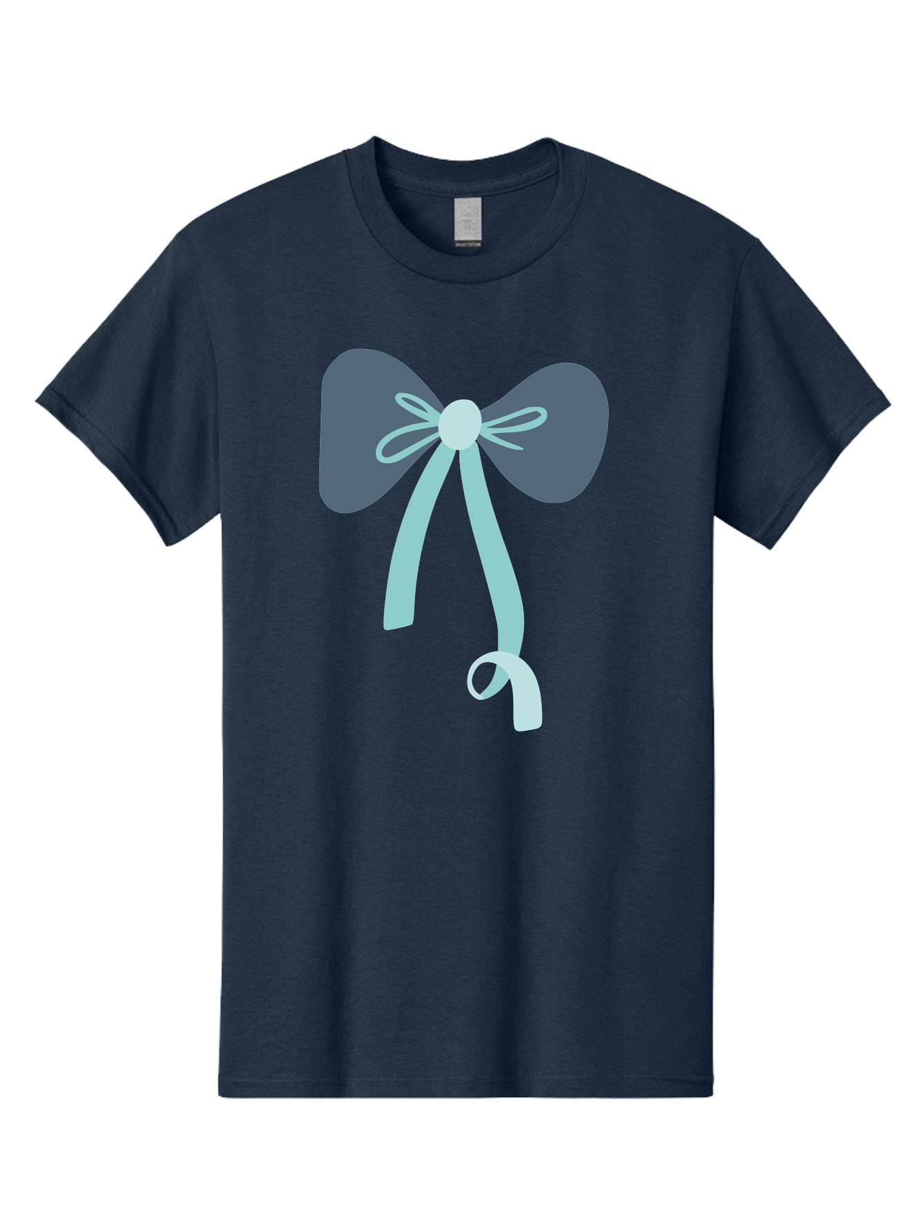 Bow-Ribbon Men'S Graphic Tee, 100% Cotton, Comfortable Casual Summer Wear, Machine Washable, Grey Bow, Blue Ribbon, Decorative Bow, Elegant Design, Stylish Accessory, Fashion Embellishment, Gift Wrapping, Party Decoration Aac004 21