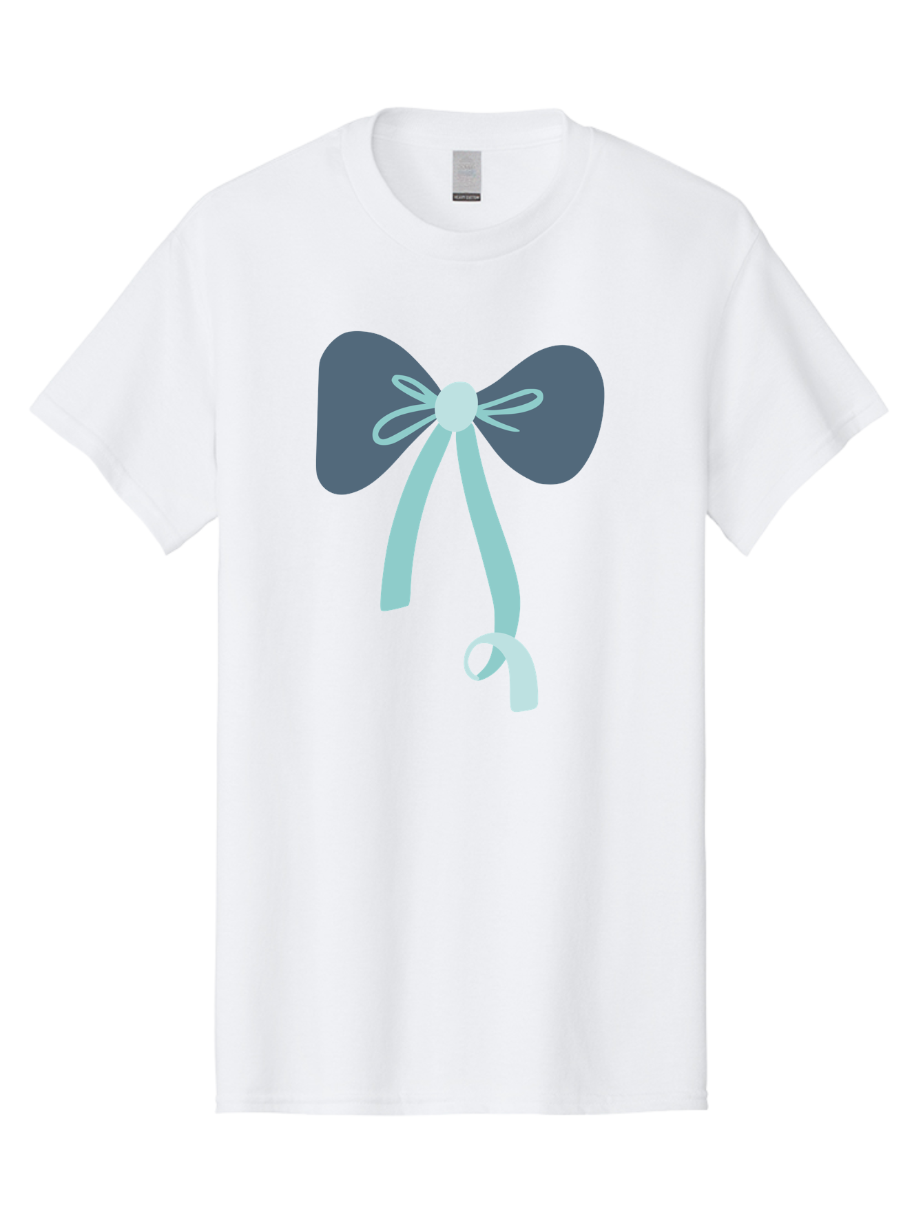 Bow-Ribbon Men'S Graphic Tee, 100% Cotton, Comfortable Casual Summer Wear, Machine Washable, Grey Bow, Blue Ribbon, Decorative Bow, Elegant Design, Stylish Accessory, Fashion Embellishment, Gift Wrapping, Party Decoration Aac004 25