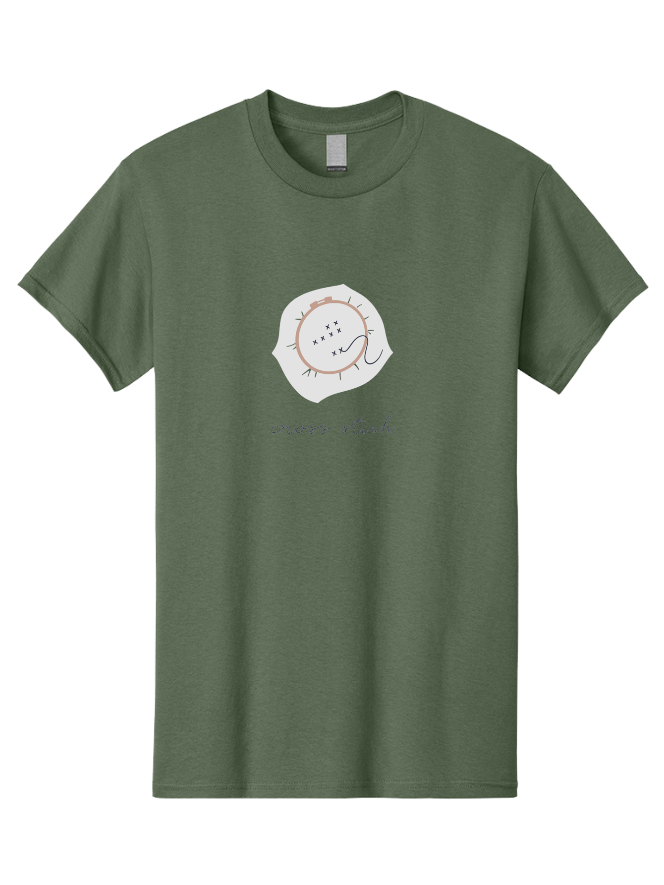 Cross-Stitch-1 Men'S Graphic Tee, 100% Cotton, Comfortable Casual Summer Wear, Machine Washable, Embroidery Hoop, Cross Stitch Pattern, Needlework Art, Hand-Stitched Design, Black Thread, Needle And Thread, Embroidery Inspiration, Aac010 19
