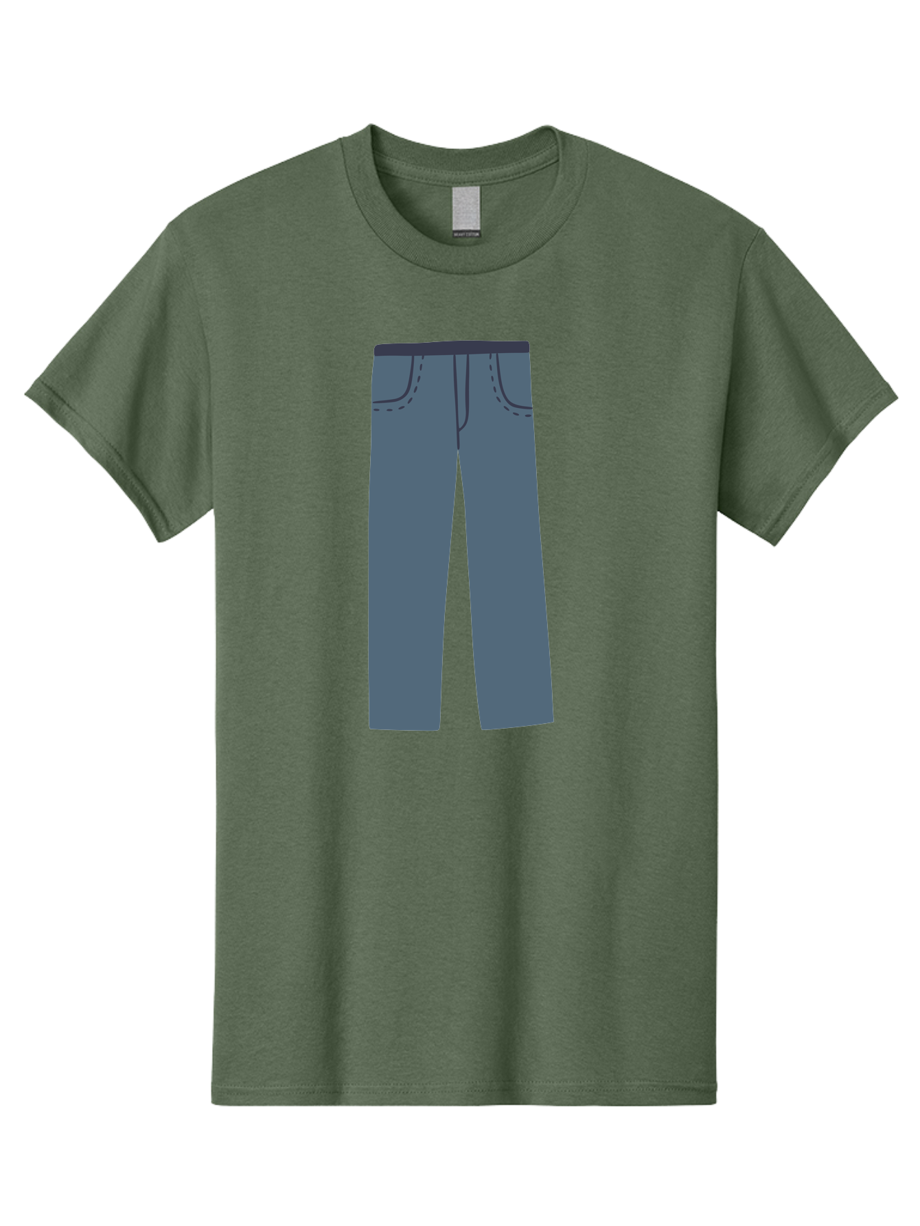 Dark-Blue-Jeans Men'S Graphic Tee, 100% Cotton, Comfortable Casual Summer Wear, Machine Washable, Gray Trousers, Straight Leg Pants, Simple Design, Minimalist Style, Fashion Illustration, Clothing Graphic, Dark Gray Color Aac014 7