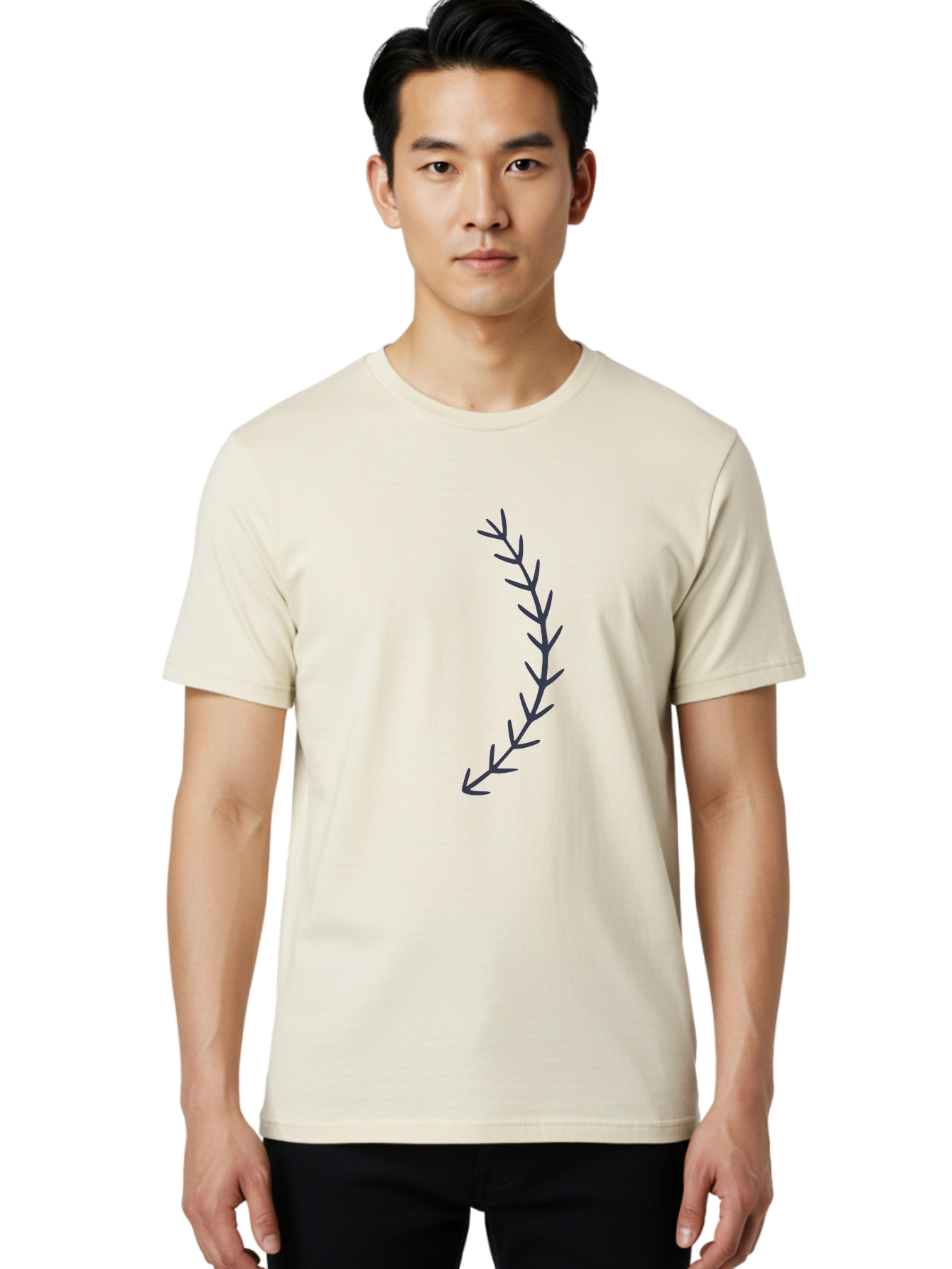 Dark-Purple-Branch Men'S Graphic Tee, 100% Cotton, Comfortable Casual Summer Wear, Machine Washable, Purple Branch Illustration, Simple Design, Minimalist Art, Purple Twig, Leafy Stem, Modern Graphics, Digital Art Aac015 30