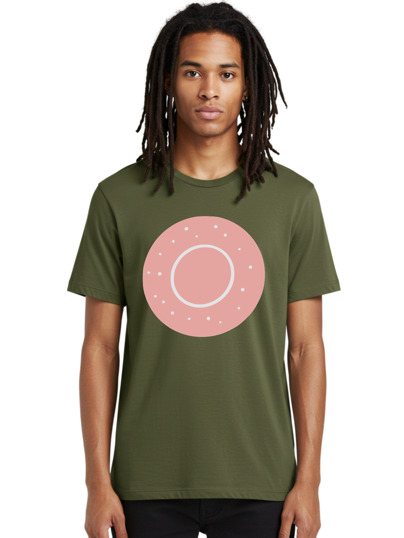Donut Men'S Graphic Tee, 100% Cotton, Comfortable Casual Summer Wear, Machine Washable, Pink Donut, White Sprinkles, Sweet Treat, Tasty Pastry, Dessert Food, Baked Good, Ring Shaped, Food Illustration, Cute Design Aac019 10