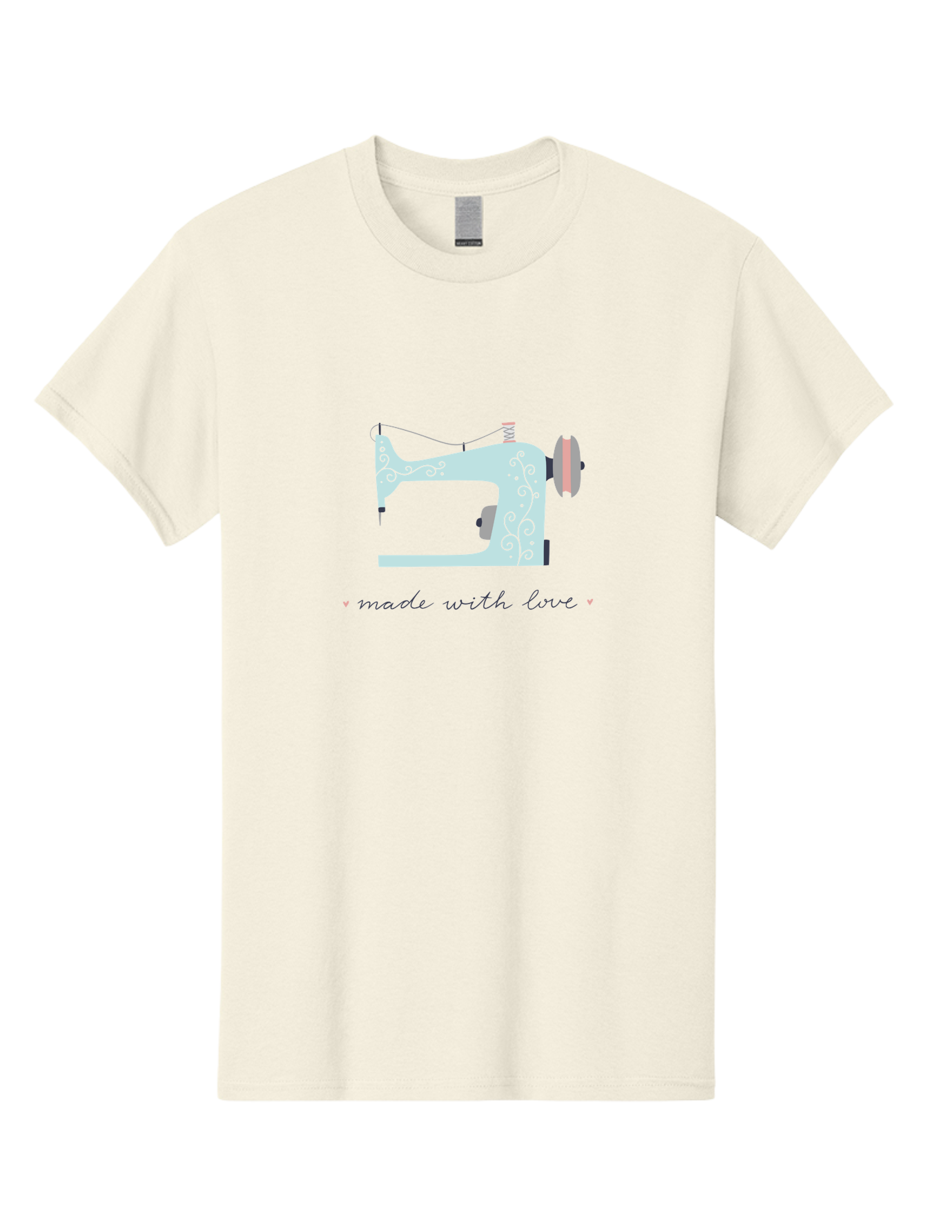 Made-With-Love-1 Men'S Graphic Tee, 100% Cotton, Comfortable Casual Summer Wear, Machine Washable, Vintage Sewing Machine, Handmade With Love, Sewing, Embroidery, Craft, Diy, Tailoring, Fashion Design Aac054 1