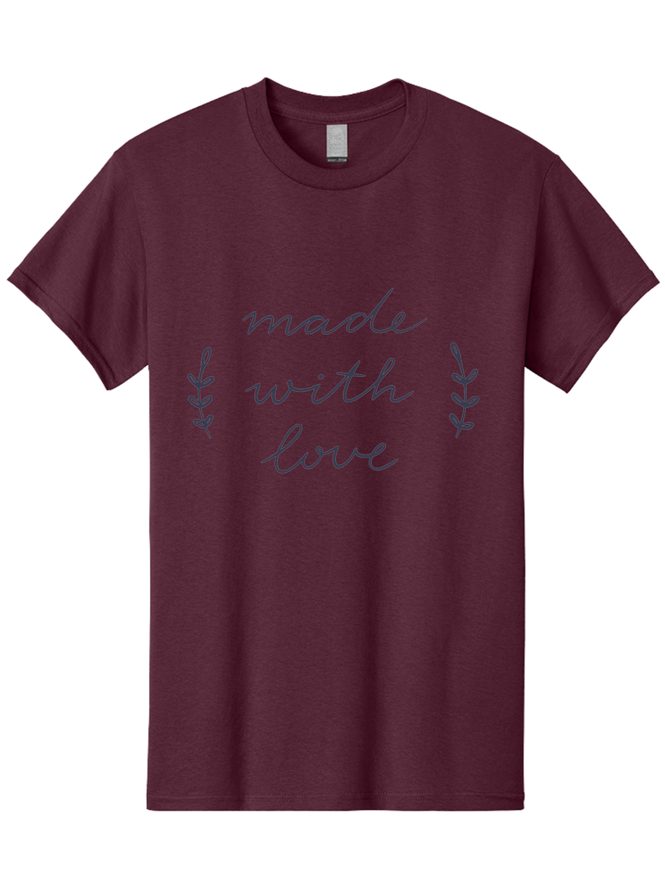 Made-With-Love Men'S Graphic Tee, 100% Cotton, Comfortable Casual Summer Wear, Machine Washable, Handwritten Typography, Love Message, Decorative Elements, Floral Motifs, Heartwarming Quote, Craftsmanship, Handmade Label Aac056 11