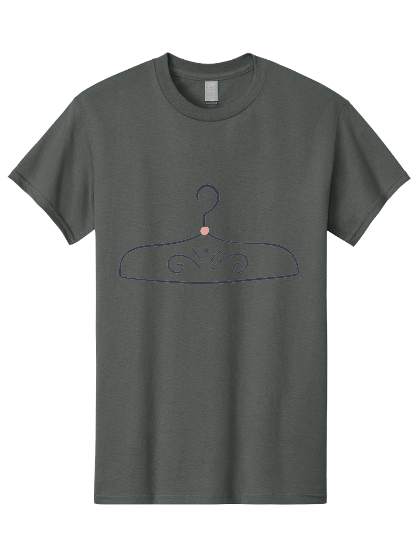 Ornate-Hanger Men'S Graphic Tee, 100% Cotton, Comfortable Casual Summer Wear, Machine Washable, Coat Hanger, Minimalist Design, Simple Line Art, Elegant Swirls, Subtle Details, Fashion Accessory, Clothing Organizer Aac061 27