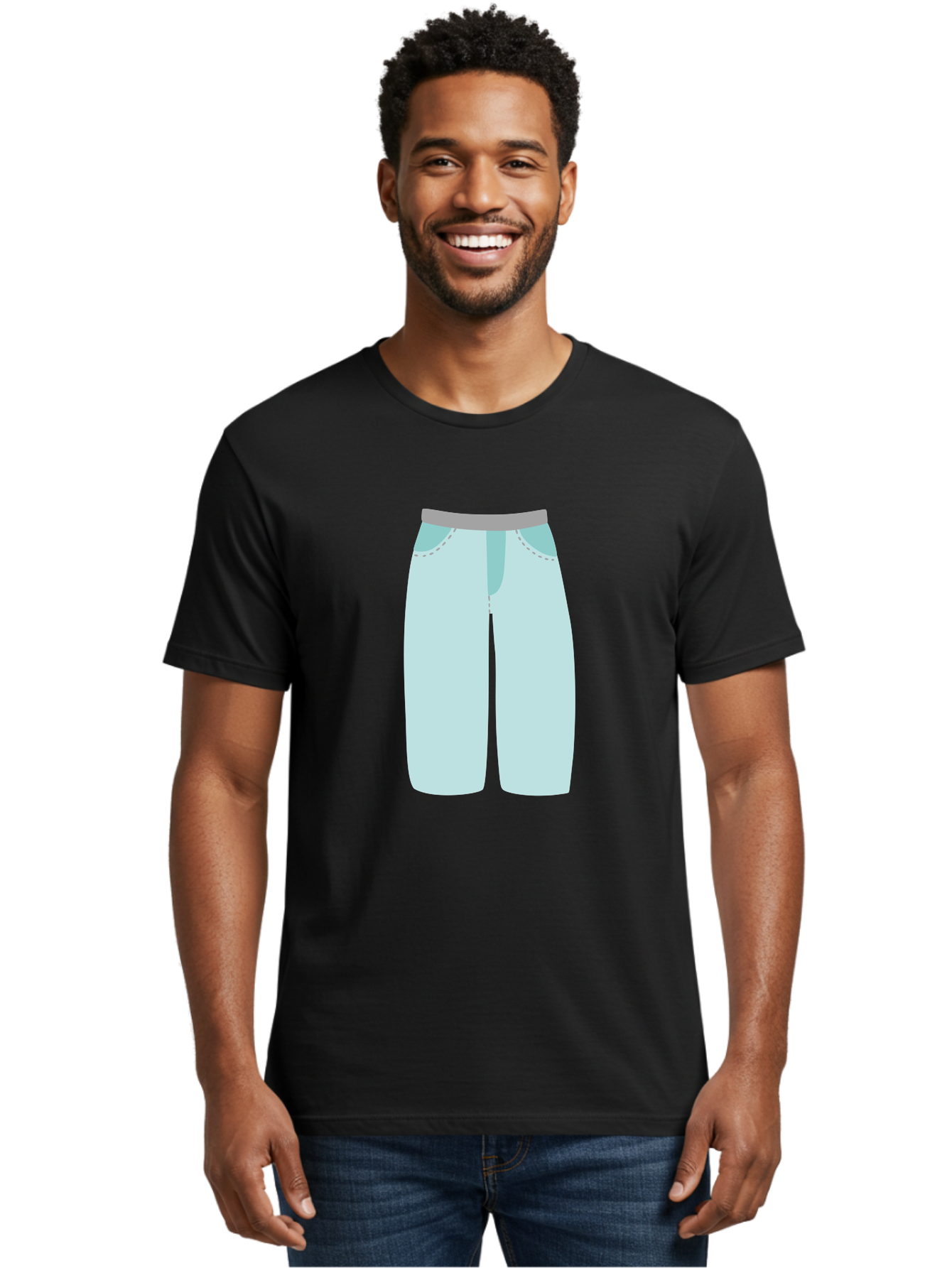 Pajama-Pants Men'S Graphic Tee, 100% Cotton, Comfortable Casual Summer Wear, Machine Washable, Light Blue Pants, Gray Waistband, Back Pockets, Casual Wear, Comfortable Clothing, Simple Design, Minimal Style, Fashion Illustration Aac066 22