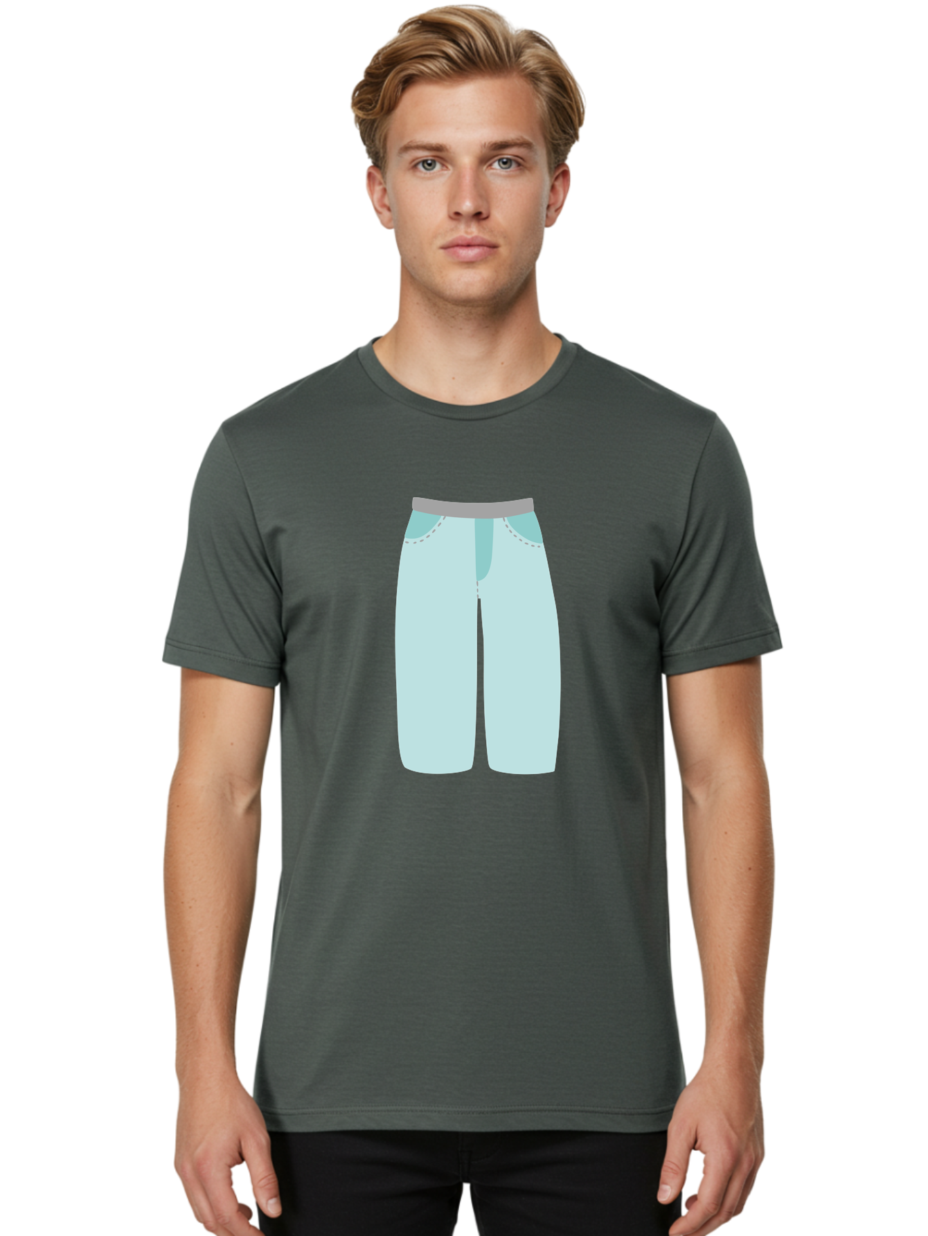 Pajama-Pants Men'S Graphic Tee, 100% Cotton, Comfortable Casual Summer Wear, Machine Washable, Light Blue Pants, Gray Waistband, Back Pockets, Casual Wear, Comfortable Clothing, Simple Design, Minimal Style, Fashion Illustration Aac066 6