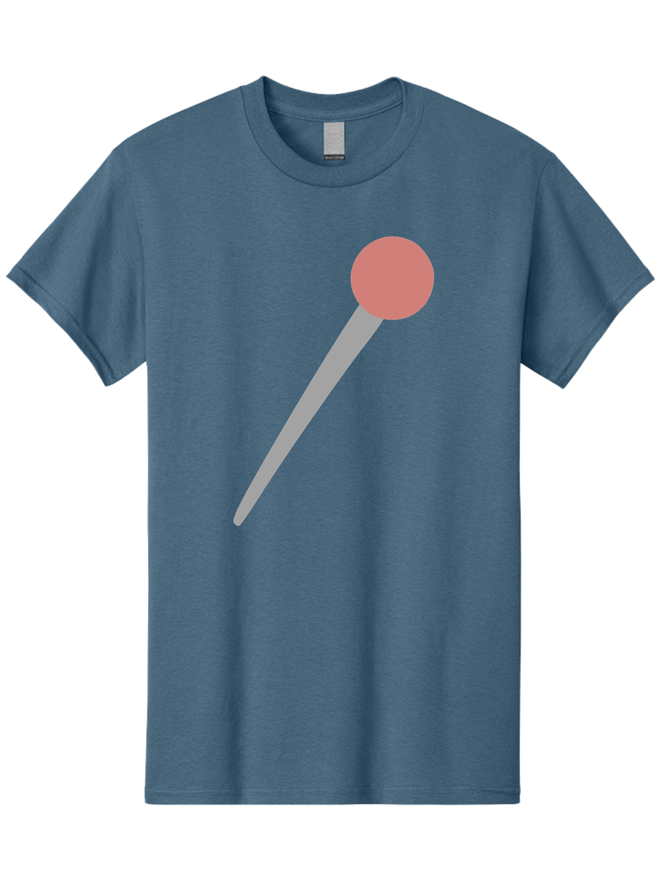 Pin Men'S Graphic Tee, 100% Cotton, Comfortable Casual Summer Wear, Machine Washable, Push Pin, Thumb Tack, Office Supplies, Red Circle, Grey Stick, Simple Design, Minimalistic Icon, Stationery Aac071 21
