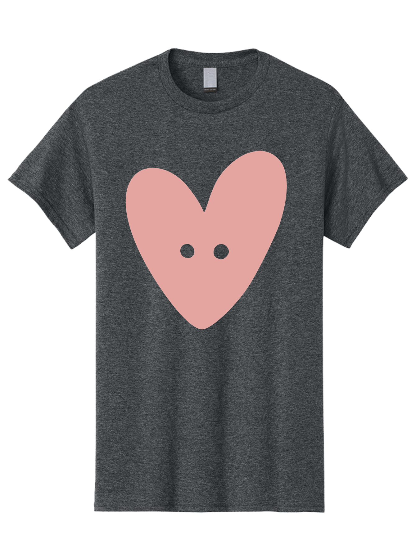 Pink-Heart-Button Men'S Graphic Tee, 100% Cotton, Comfortable Casual Summer Wear, Machine Washable, Heart Symbol, Pink Icon, Love Emblem, Cute Design, Simple Illustration, Minimalist Art Aac075 15