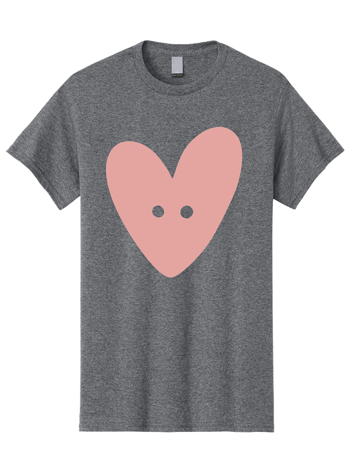 Pink-Heart-Button Men'S Graphic Tee, 100% Cotton, Comfortable Casual Summer Wear, Machine Washable, Heart Symbol, Pink Icon, Love Emblem, Cute Design, Simple Illustration, Minimalist Art Aac075 13