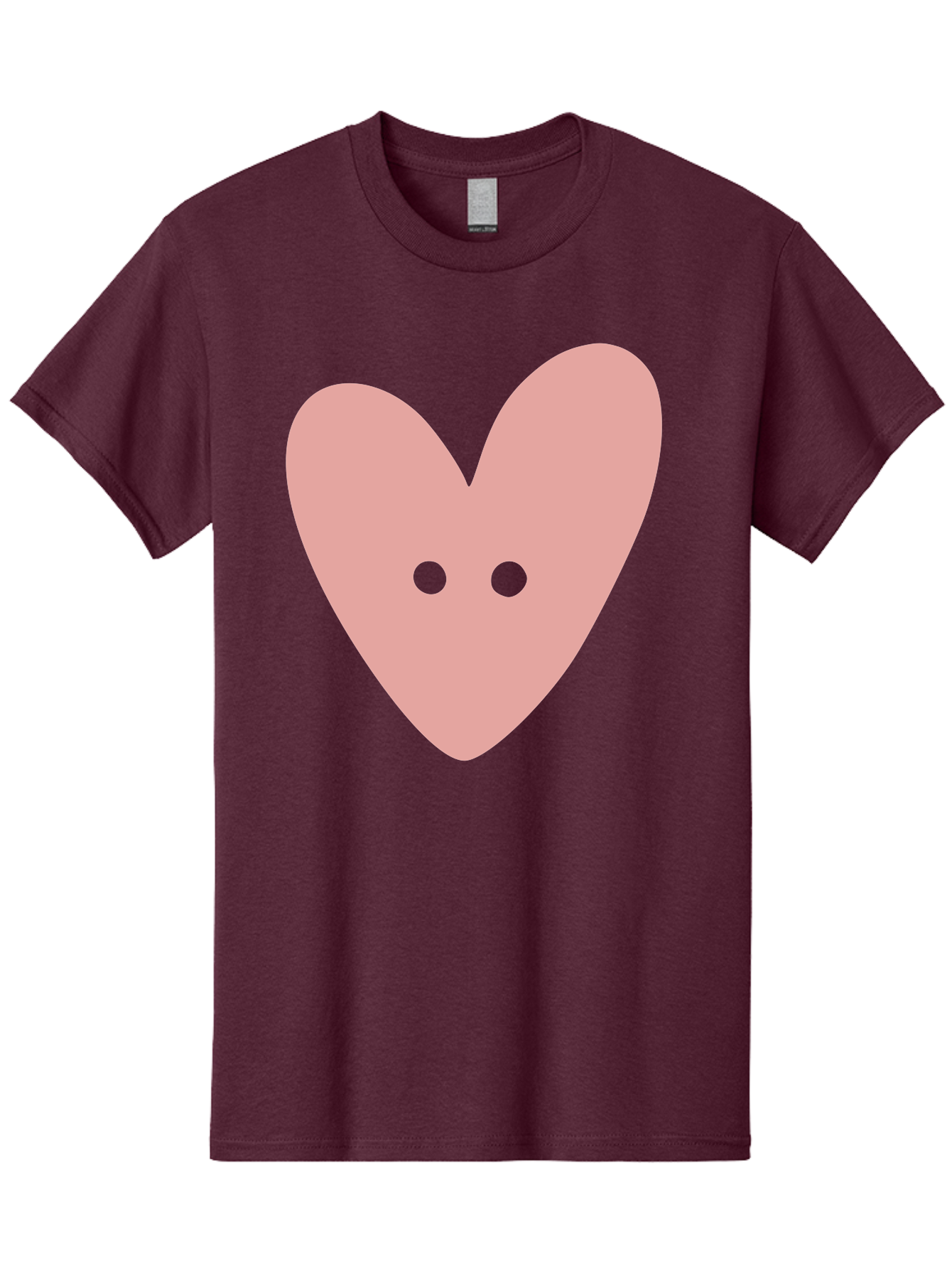 Pink-Heart-Button Men'S Graphic Tee, 100% Cotton, Comfortable Casual Summer Wear, Machine Washable, Heart Symbol, Pink Icon, Love Emblem, Cute Design, Simple Illustration, Minimalist Art Aac075 19