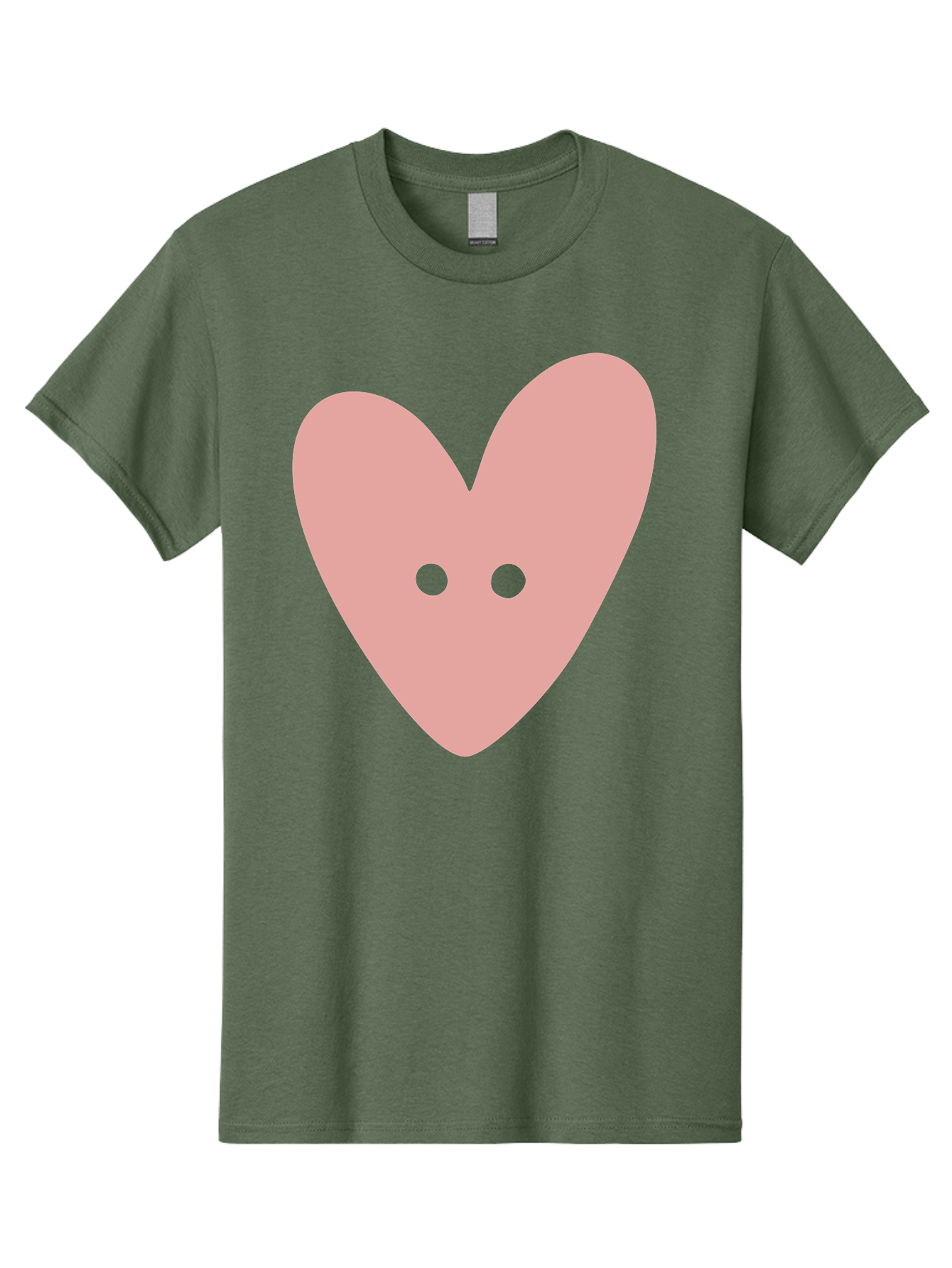 Pink-Heart-Button Men'S Graphic Tee, 100% Cotton, Comfortable Casual Summer Wear, Machine Washable, Heart Symbol, Pink Icon, Love Emblem, Cute Design, Simple Illustration, Minimalist Art Aac075 11