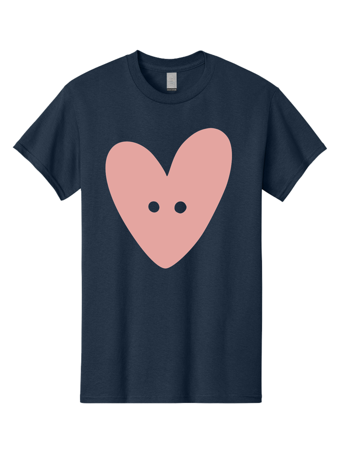 Pink-Heart-Button Men'S Graphic Tee, 100% Cotton, Comfortable Casual Summer Wear, Machine Washable, Heart Symbol, Pink Icon, Love Emblem, Cute Design, Simple Illustration, Minimalist Art Aac075 25