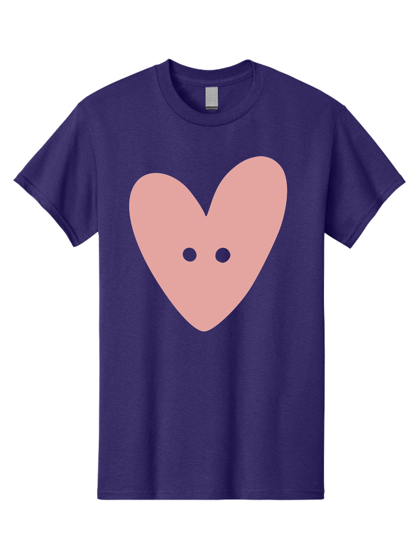 Pink-Heart-Button Men'S Graphic Tee, 100% Cotton, Comfortable Casual Summer Wear, Machine Washable, Heart Symbol, Pink Icon, Love Emblem, Cute Design, Simple Illustration, Minimalist Art Aac075 1