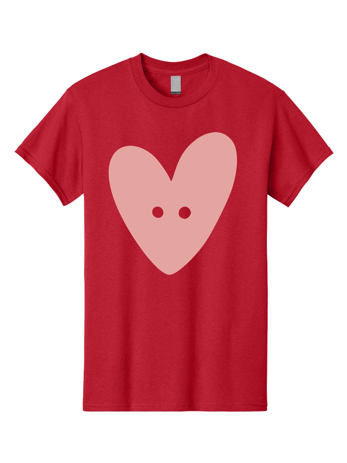 Pink-Heart-Button Men'S Graphic Tee, 100% Cotton, Comfortable Casual Summer Wear, Machine Washable, Heart Symbol, Pink Icon, Love Emblem, Cute Design, Simple Illustration, Minimalist Art Aac075 27