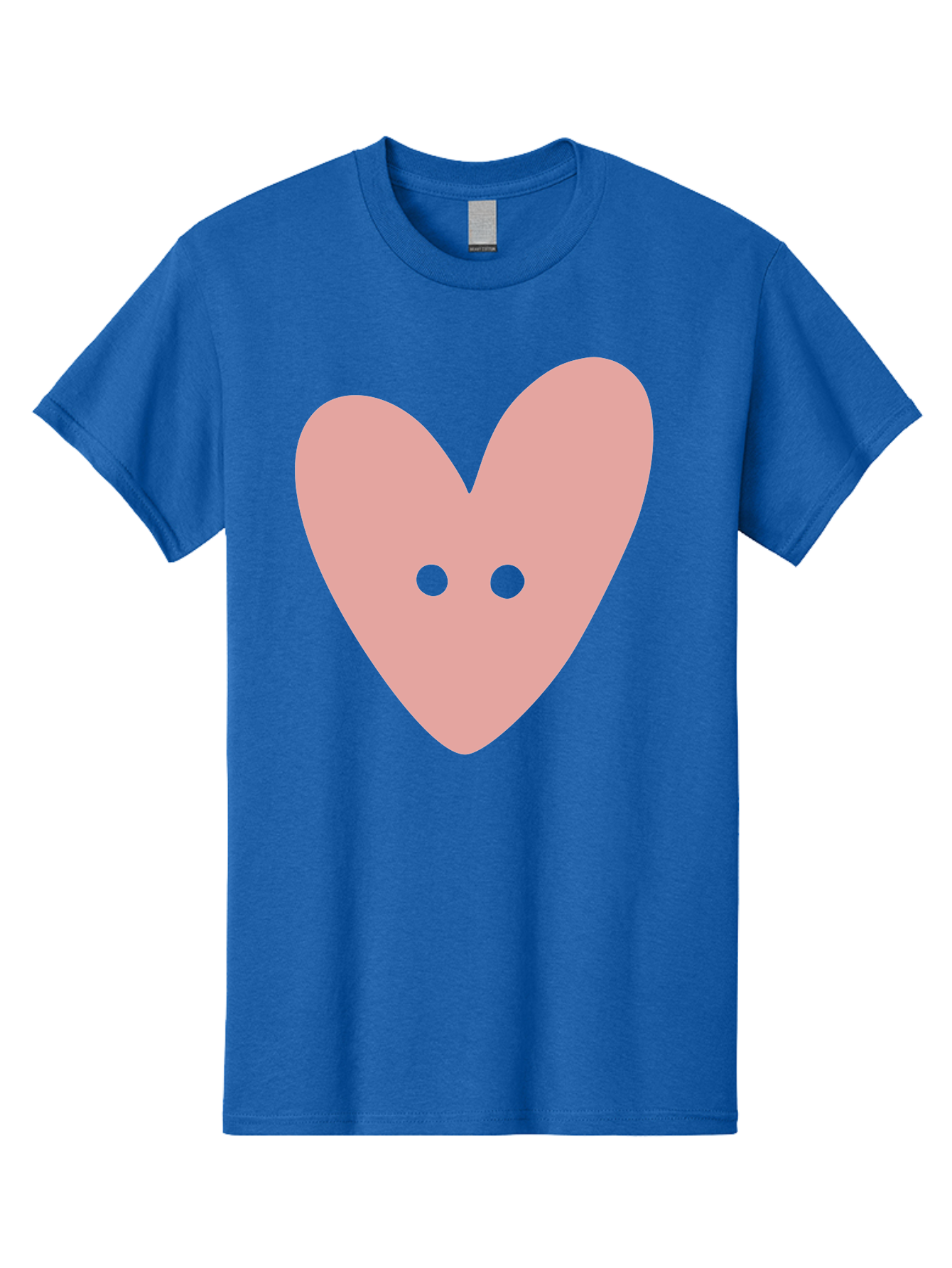 Pink-Heart-Button Men'S Graphic Tee, 100% Cotton, Comfortable Casual Summer Wear, Machine Washable, Heart Symbol, Pink Icon, Love Emblem, Cute Design, Simple Illustration, Minimalist Art Aac075 21