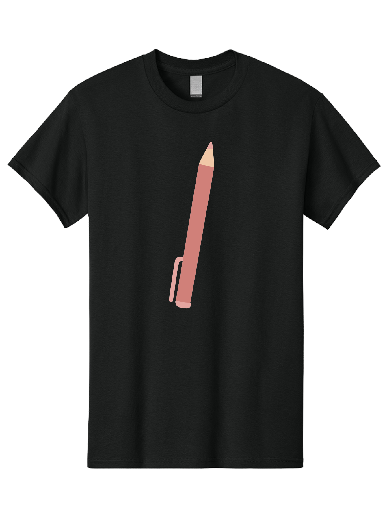 Pink-Pencil Men'S Graphic Tee, 100% Cotton, Comfortable Casual Summer Wear, Machine Washable, Pink Pen, Drawing Tool, Writing Instrument, Office Supplies, Stationery, Creative Writing, Artwork, Graphic Design Aac078 19