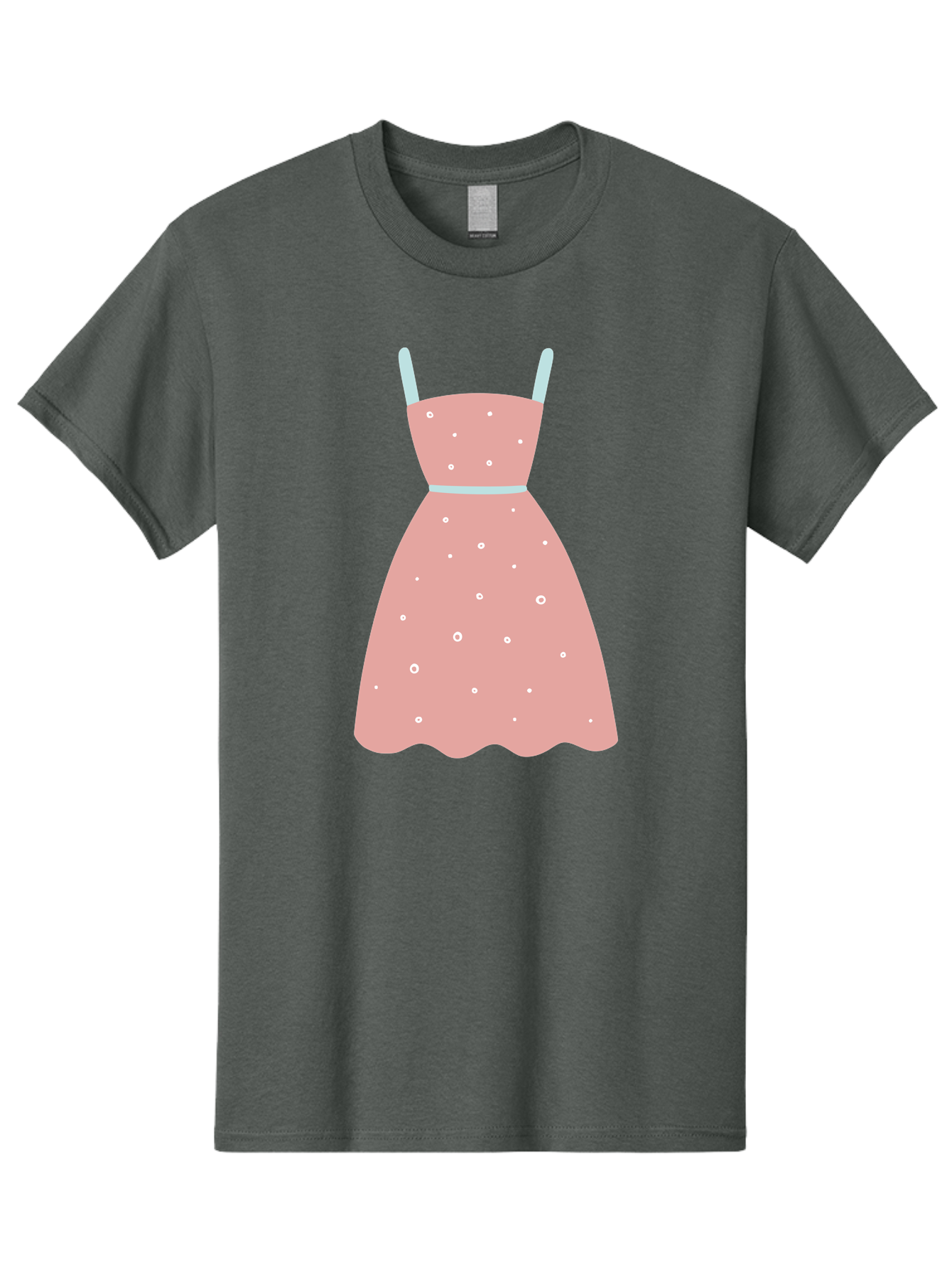Polka-Dot-Dress Men'S Graphic Tee, 100% Cotton, Comfortable Casual Summer Wear, Machine Washable, Pink Dress, Polka Dot Pattern, Feminine Fashion, Elegant Design, White Accents, Stylish Clothing, Retro Style, Women'S Wear, Polka Dot Dress Aac085 29