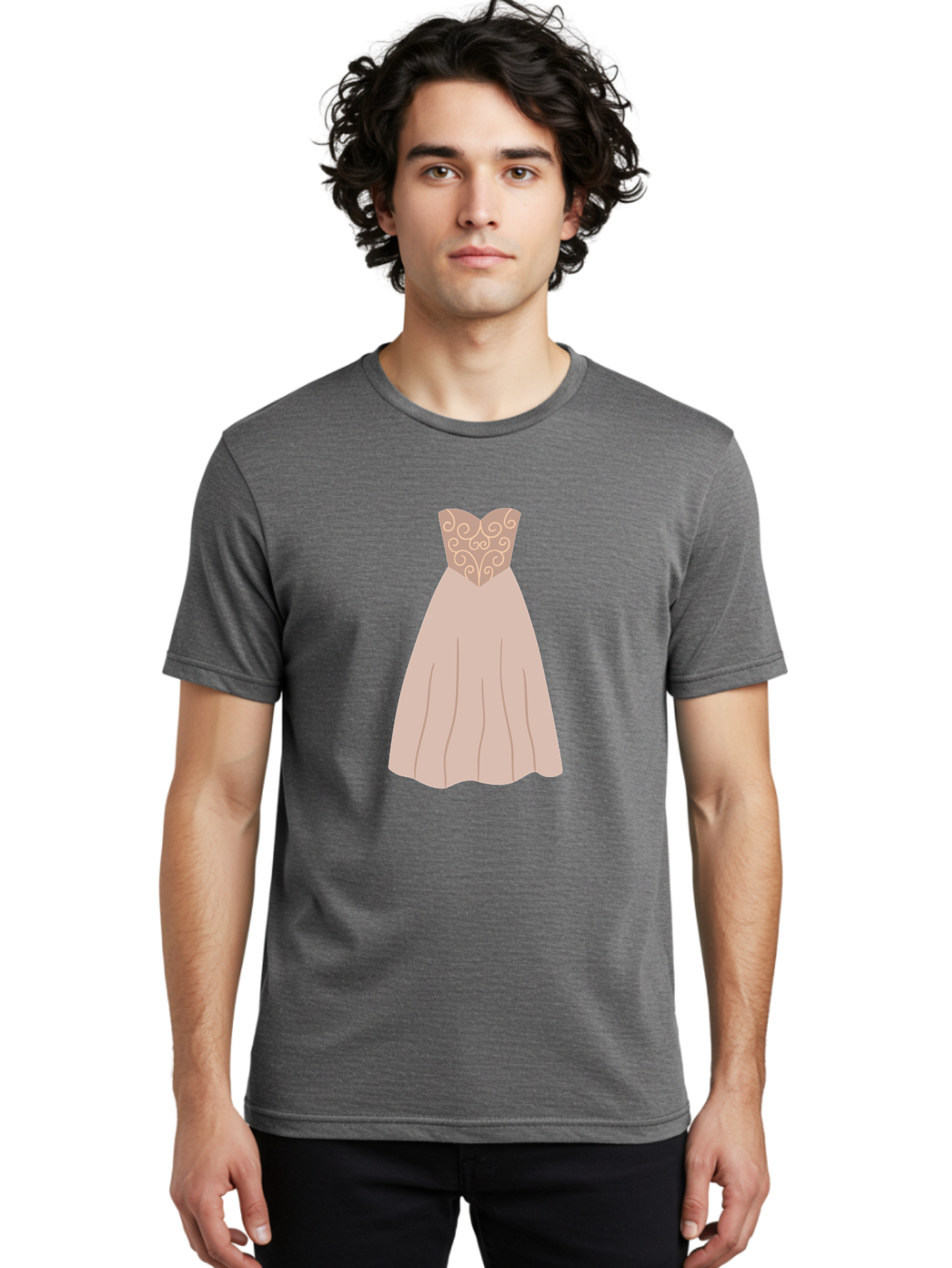 Prom-Dress Men'S Graphic Tee, 100% Cotton, Comfortable Casual Summer Wear, Machine Washable, Formal Evening Gown, Sweetheart Neckline, Strapless Dress, Flowing Skirt, Elegant Design, Beige Color, Vintage Style, Wedding Dress, Luxury Fashion, Aac087 22