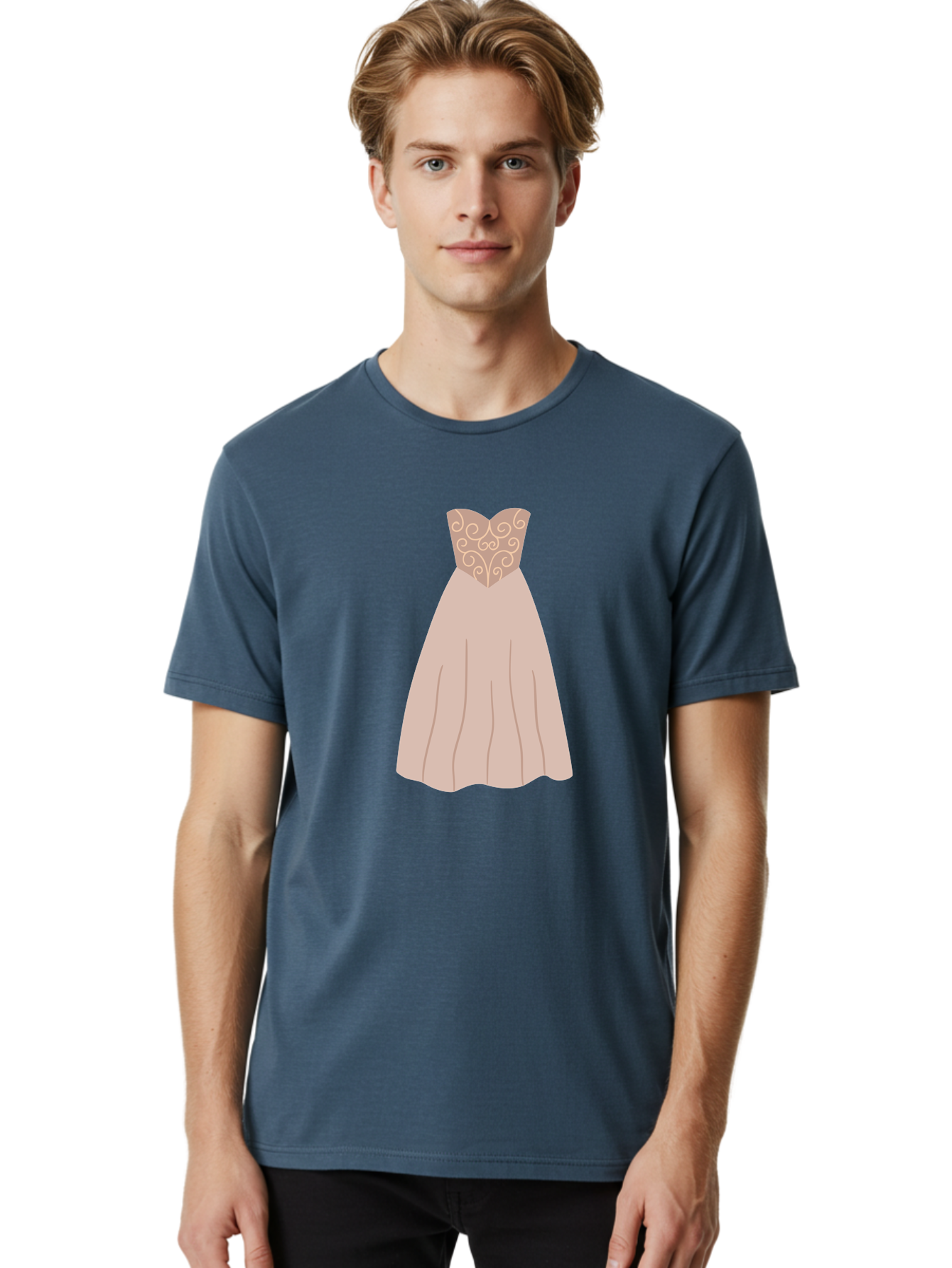 Prom-Dress Men'S Graphic Tee, 100% Cotton, Comfortable Casual Summer Wear, Machine Washable, Formal Evening Gown, Sweetheart Neckline, Strapless Dress, Flowing Skirt, Elegant Design, Beige Color, Vintage Style, Wedding Dress, Luxury Fashion, Aac087 2