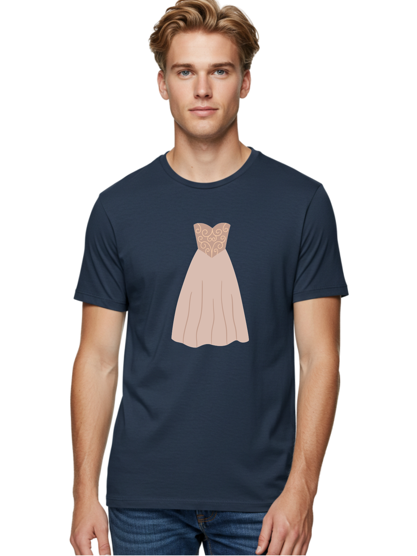 Prom-Dress Men'S Graphic Tee, 100% Cotton, Comfortable Casual Summer Wear, Machine Washable, Formal Evening Gown, Sweetheart Neckline, Strapless Dress, Flowing Skirt, Elegant Design, Beige Color, Vintage Style, Wedding Dress, Luxury Fashion, Aac087 4