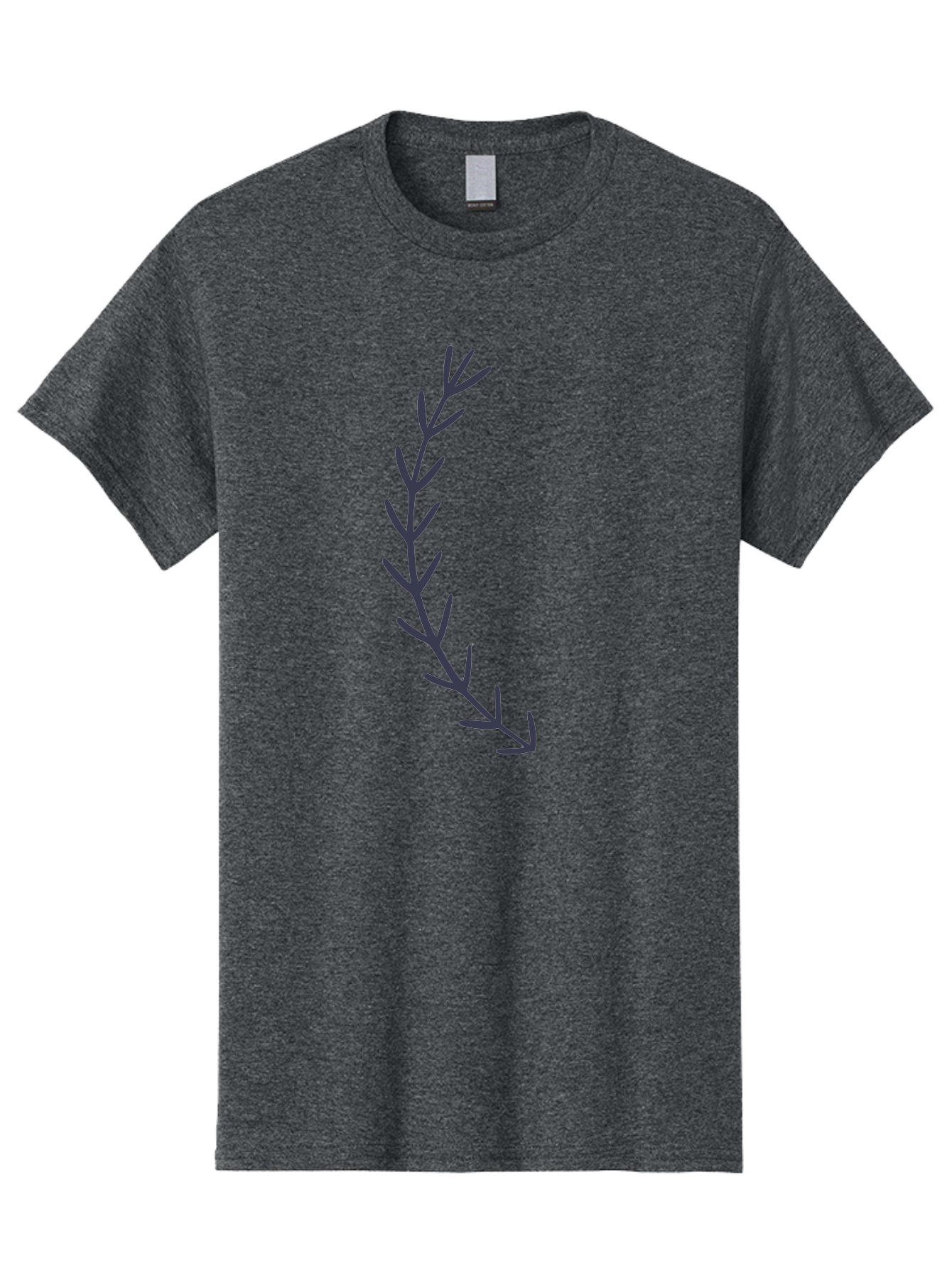 Purple-Branch Men'S Graphic Tee, 100% Cotton, Comfortable Casual Summer Wear, Machine Washable, Hand Drawn Purple Branch, Simple Design, Minimalist Art, Dark Purple Lines, Leafy Pattern, Abstract Illustration, Artistic Expression Aac088 21