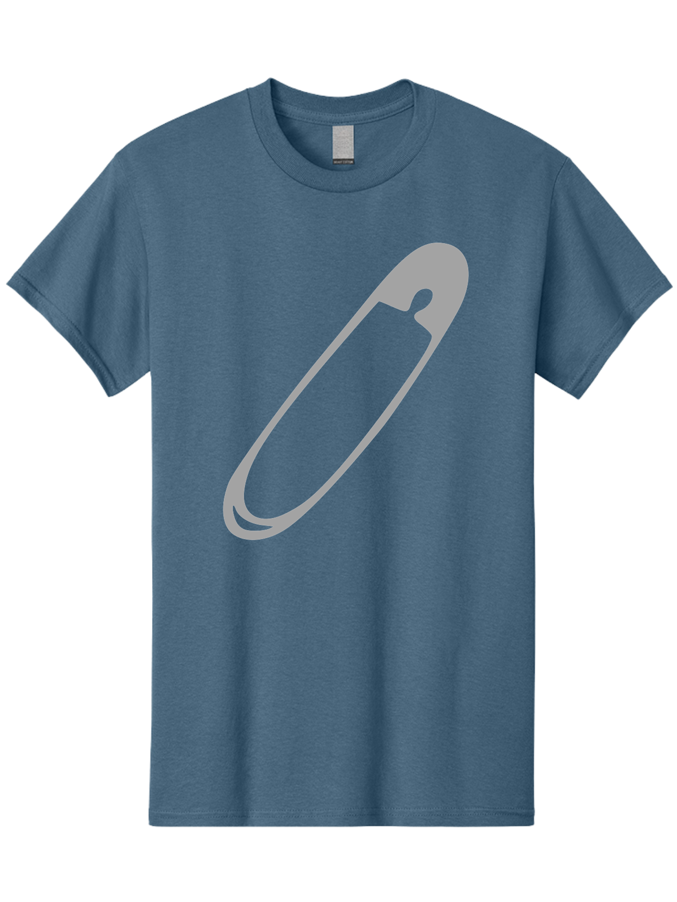 Safety-Pin-1 Men'S Graphic Tee, 100% Cotton, Comfortable Casual Summer Wear, Machine Washable, Safety Pin, Gray Metal, Simple Design, Minimalist Style, Utility Icon, Fashion Accessory, Office Supply Aac094 17