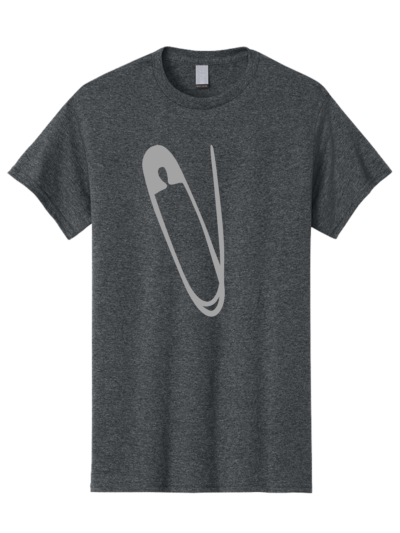 Safety-Pin Men'S Graphic Tee, 100% Cotton, Comfortable Casual Summer Wear, Machine Washable, Safety Pin, Gray Safety Pin, Pin Icon, Gray Icon, Simple Design, Minimalist Graphic, Safety Pin Illustration Aac095 23