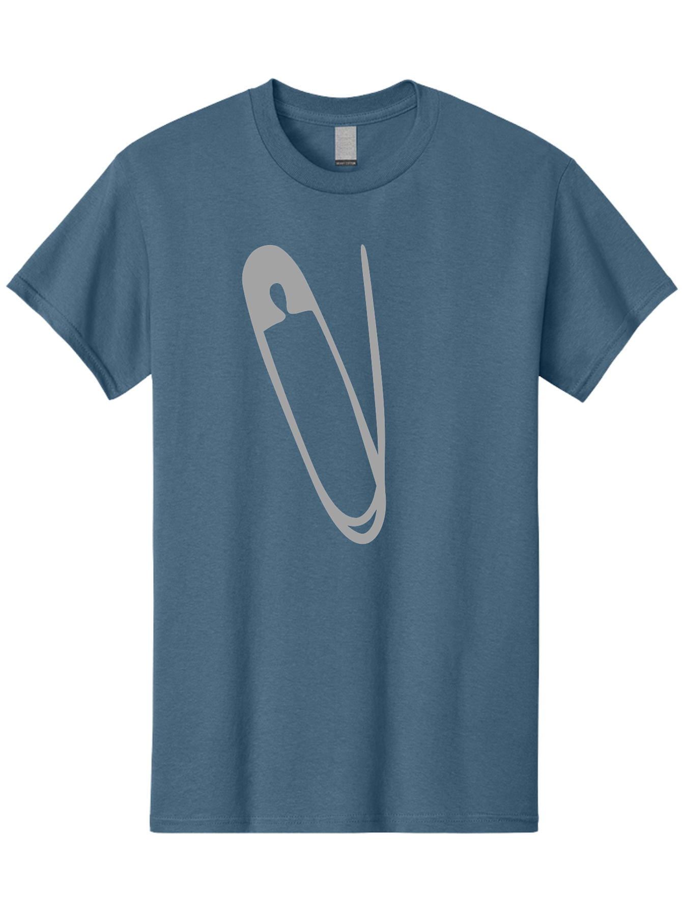 Safety-Pin Men'S Graphic Tee, 100% Cotton, Comfortable Casual Summer Wear, Machine Washable, Safety Pin, Gray Safety Pin, Pin Icon, Gray Icon, Simple Design, Minimalist Graphic, Safety Pin Illustration Aac095 21