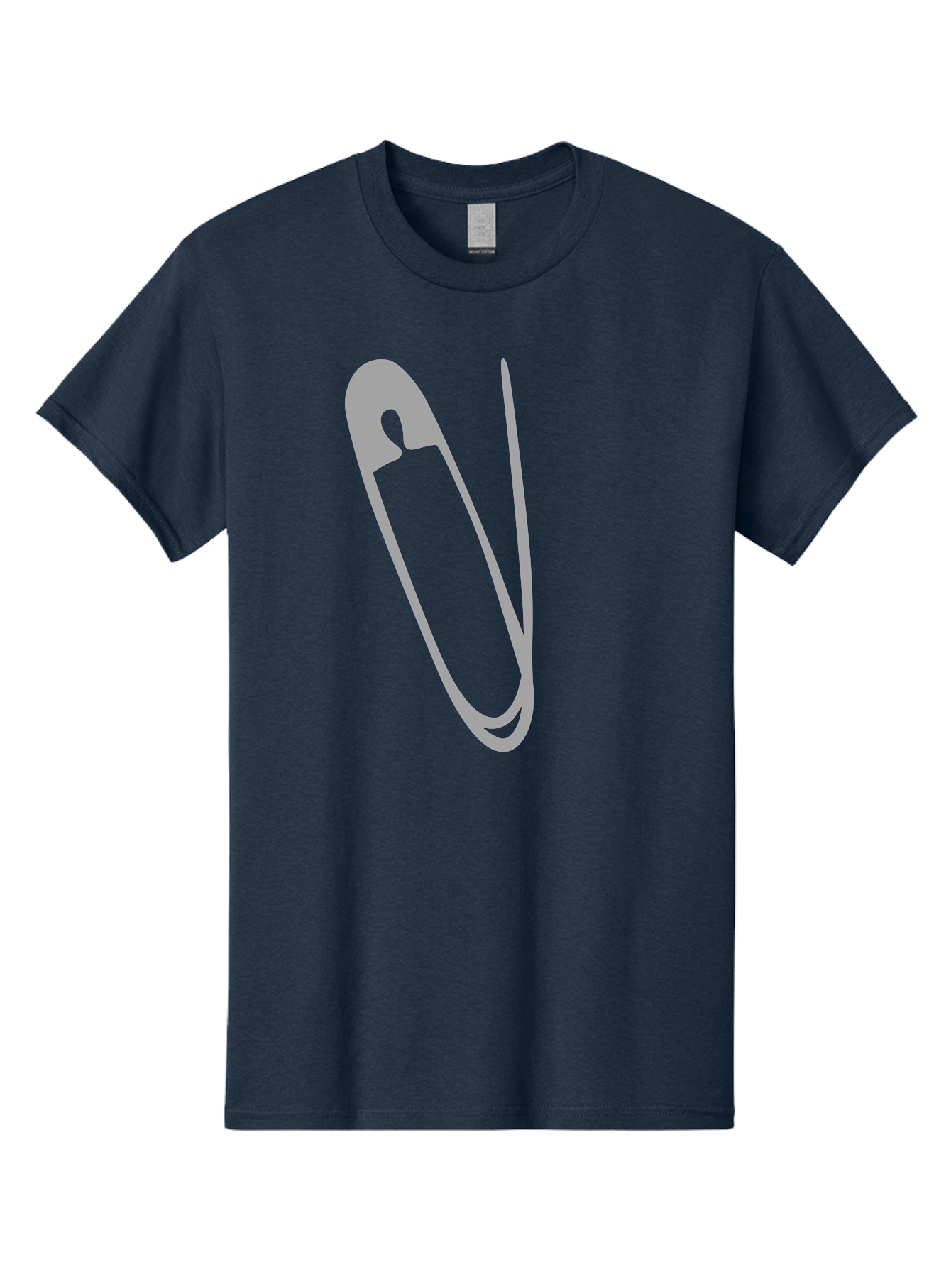 Safety-Pin Men'S Graphic Tee, 100% Cotton, Comfortable Casual Summer Wear, Machine Washable, Safety Pin, Gray Safety Pin, Pin Icon, Gray Icon, Simple Design, Minimalist Graphic, Safety Pin Illustration Aac095 1