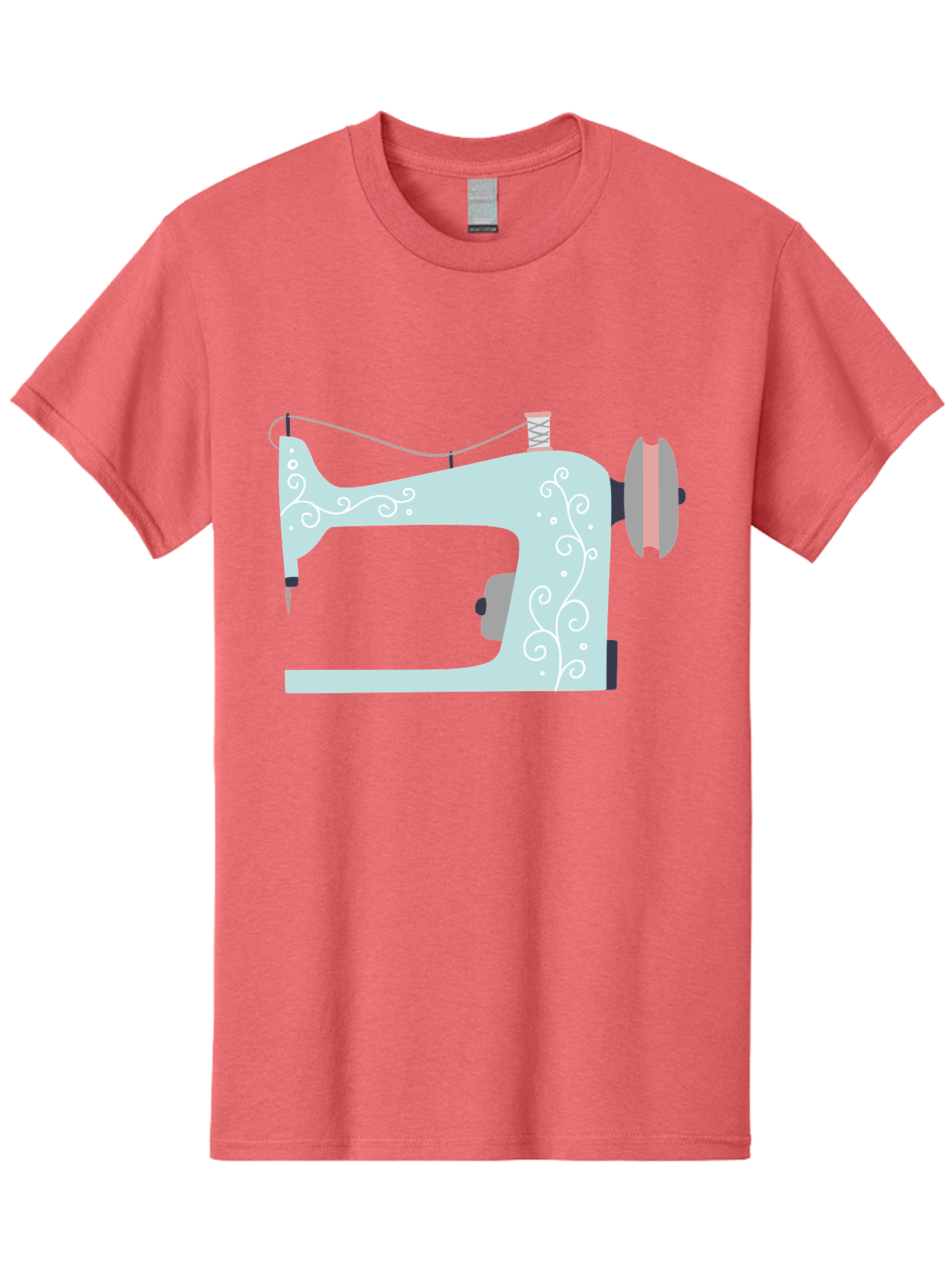 Sewing-Machine-2 Men'S Graphic Tee, 100% Cotton, Comfortable Casual Summer Wear, Machine Washable, Sewing Machine, Vintage Style, Floral Patterns, Pastel Colors, Sewing Equipment, Tailoring, Fashion Design, Textile Art, Embroidery Aac101 25
