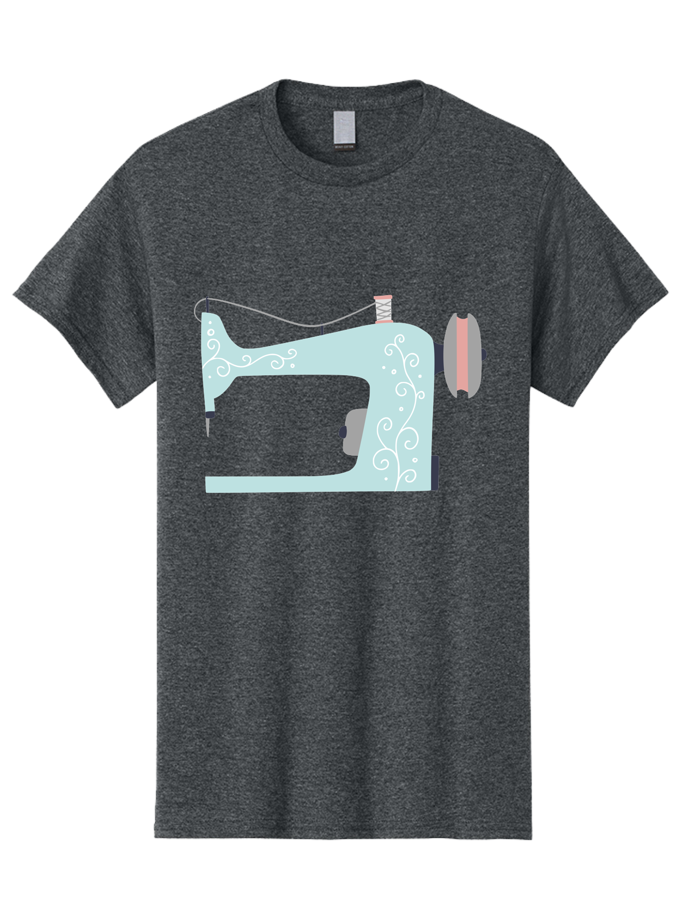 Sewing-Machine-2 Men'S Graphic Tee, 100% Cotton, Comfortable Casual Summer Wear, Machine Washable, Sewing Machine, Vintage Style, Floral Patterns, Pastel Colors, Sewing Equipment, Tailoring, Fashion Design, Textile Art, Embroidery Aac101 3