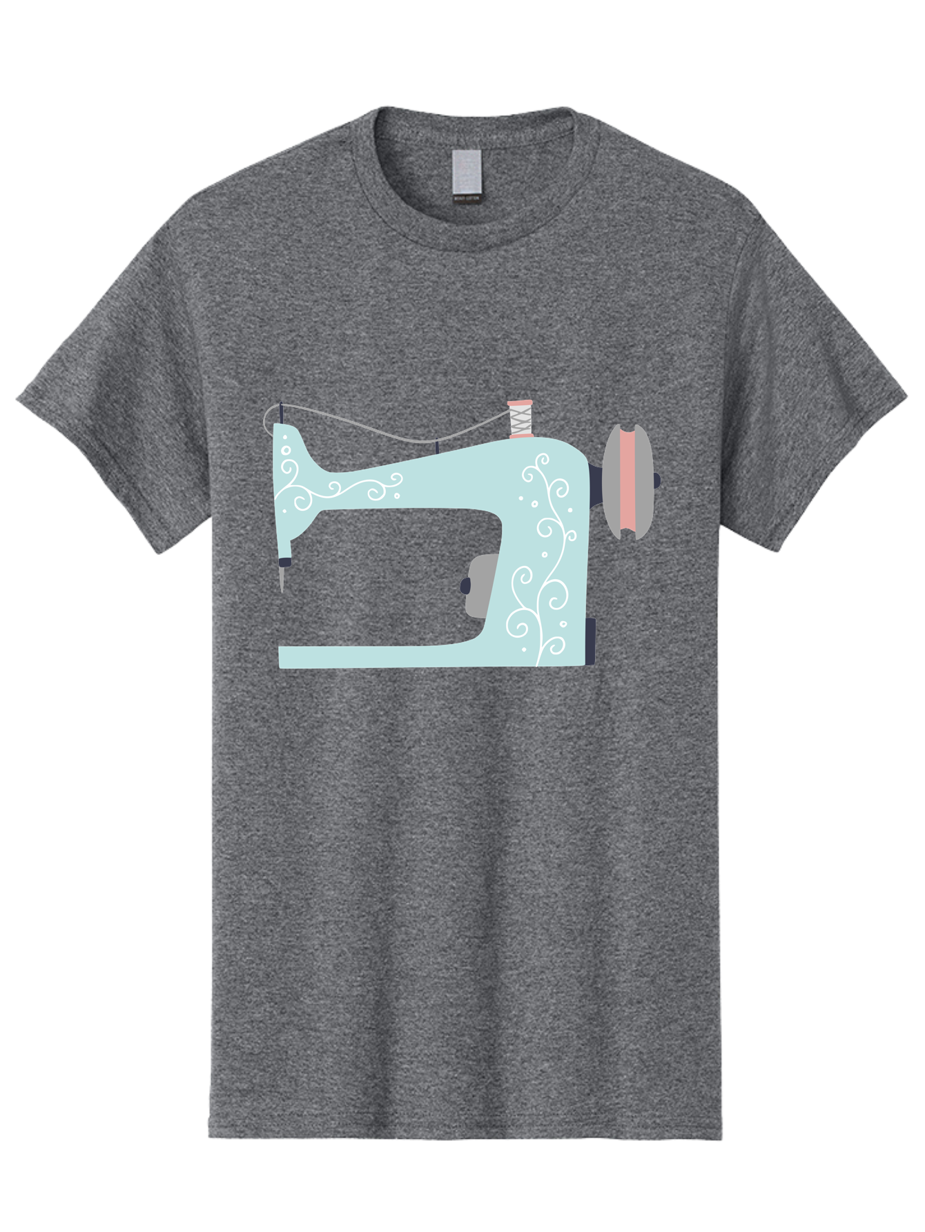 Sewing-Machine-2 Men'S Graphic Tee, 100% Cotton, Comfortable Casual Summer Wear, Machine Washable, Sewing Machine, Vintage Style, Floral Patterns, Pastel Colors, Sewing Equipment, Tailoring, Fashion Design, Textile Art, Embroidery Aac101 29