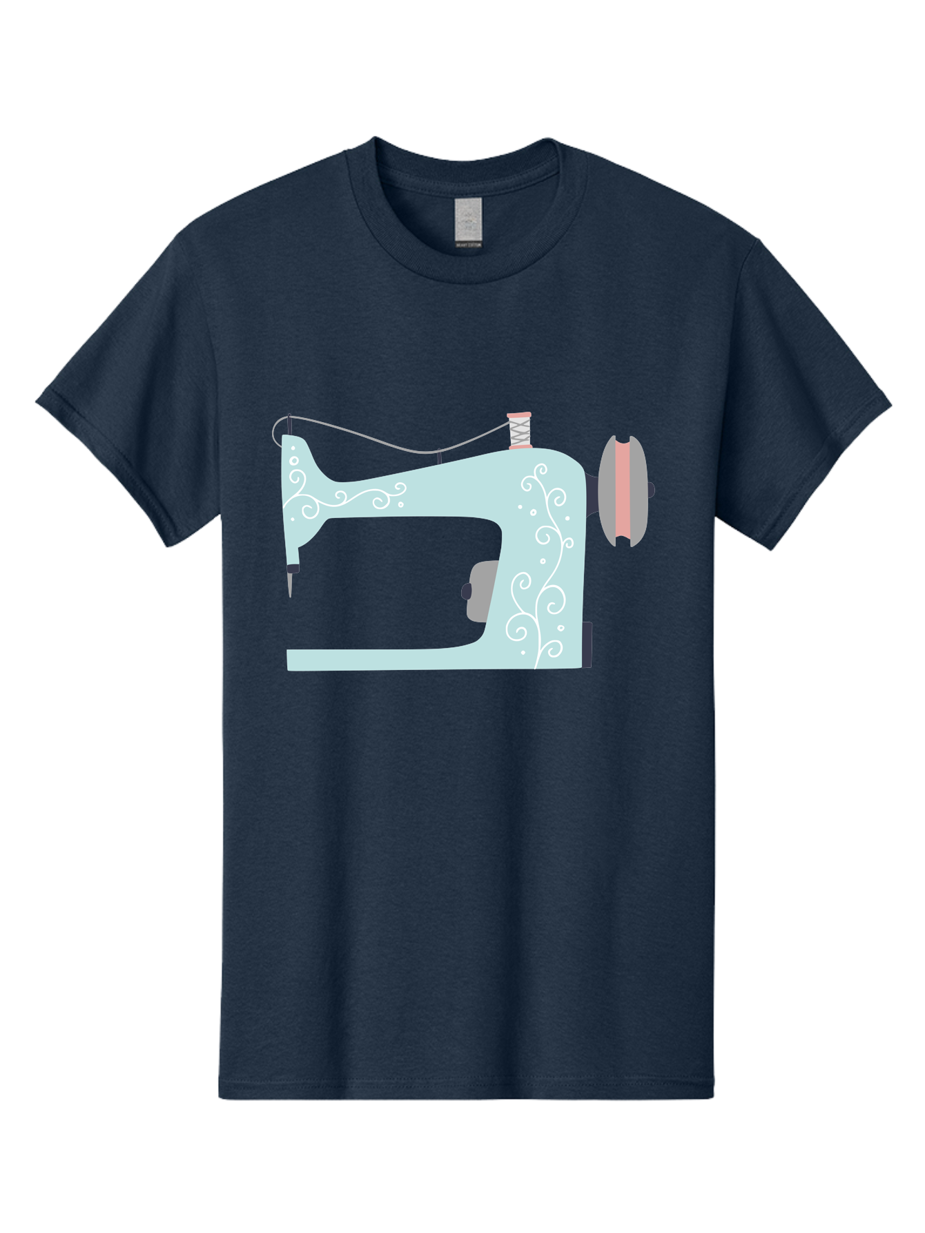 Sewing-Machine-2 Men'S Graphic Tee, 100% Cotton, Comfortable Casual Summer Wear, Machine Washable, Sewing Machine, Vintage Style, Floral Patterns, Pastel Colors, Sewing Equipment, Tailoring, Fashion Design, Textile Art, Embroidery Aac101 7