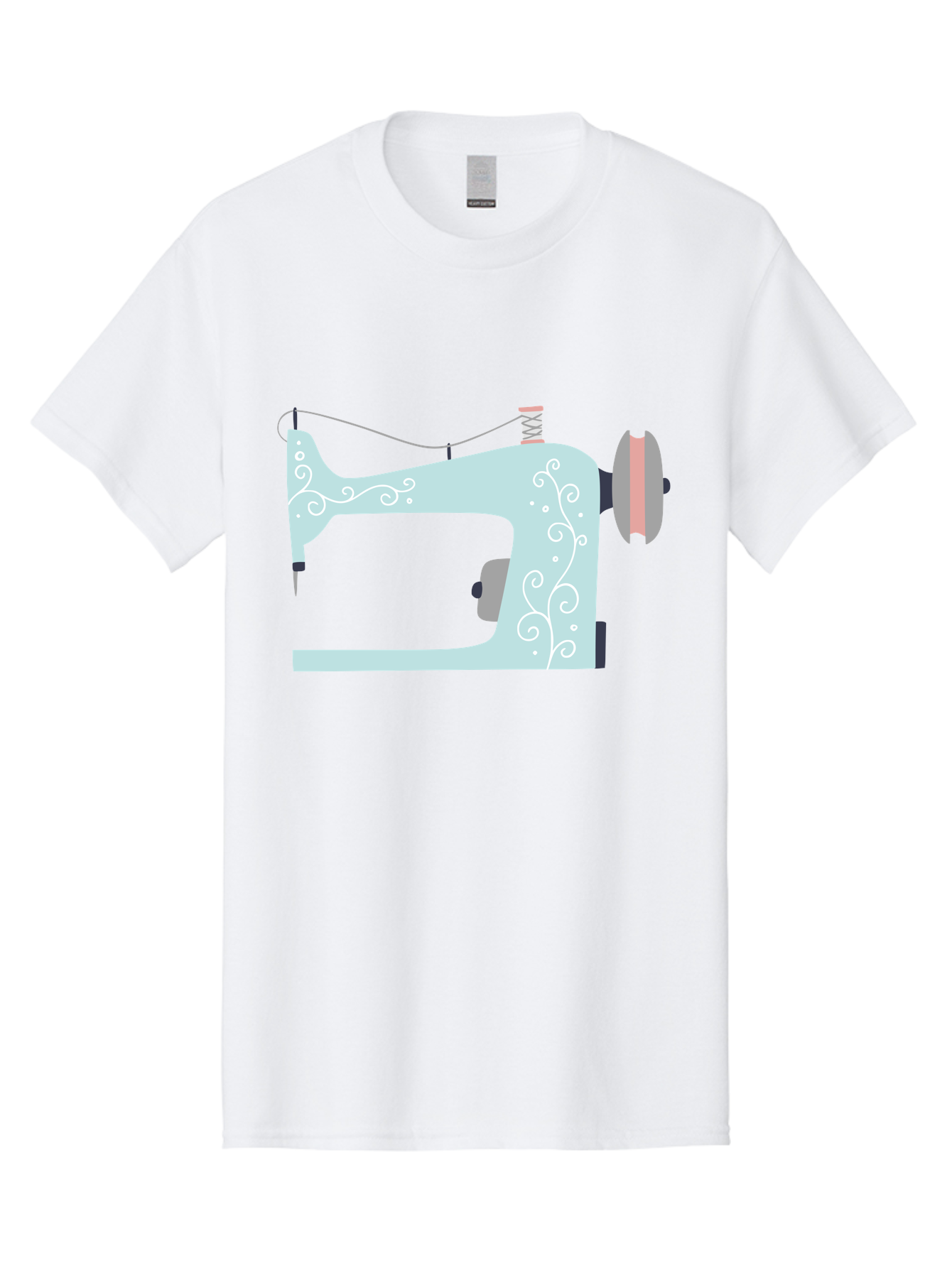 Sewing-Machine-2 Men'S Graphic Tee, 100% Cotton, Comfortable Casual Summer Wear, Machine Washable, Sewing Machine, Vintage Style, Floral Patterns, Pastel Colors, Sewing Equipment, Tailoring, Fashion Design, Textile Art, Embroidery Aac101 1
