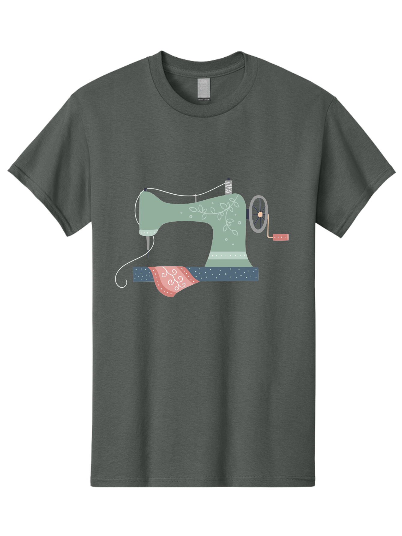 Sewing-Machine-4 Men'S Graphic Tee, 100% Cotton, Comfortable Casual Summer Wear, Machine Washable, Vintage Sewing Machine, Floral Design, Sewing Thread, Handmade Crafts, Diy Fashion, Creative Hobbies, Stitching, Needlework, Embroidery, Aac103 17