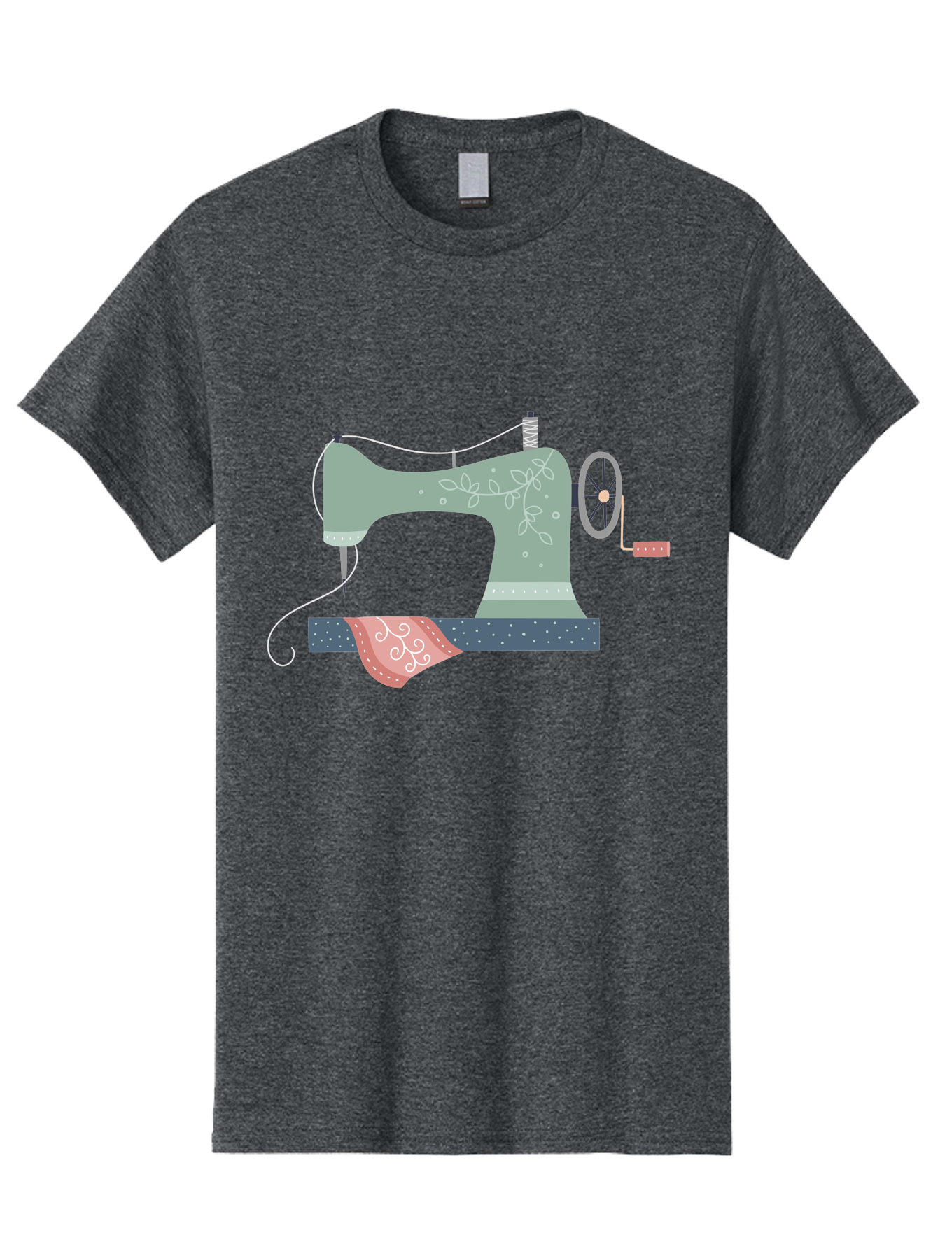 Sewing-Machine-4 Men'S Graphic Tee, 100% Cotton, Comfortable Casual Summer Wear, Machine Washable, Vintage Sewing Machine, Floral Design, Sewing Thread, Handmade Crafts, Diy Fashion, Creative Hobbies, Stitching, Needlework, Embroidery, Aac103 29