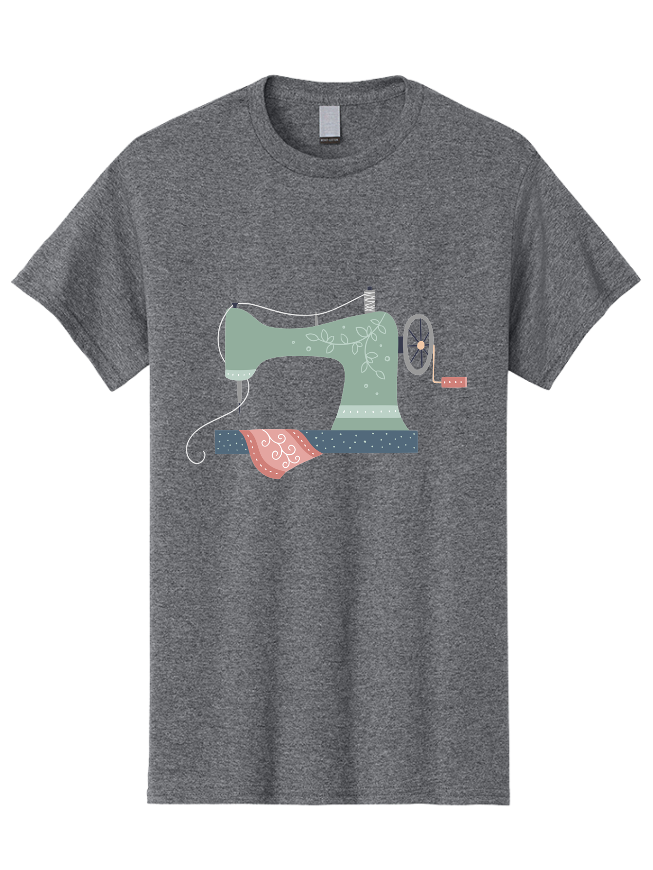 Sewing-Machine-4 Men'S Graphic Tee, 100% Cotton, Comfortable Casual Summer Wear, Machine Washable, Vintage Sewing Machine, Floral Design, Sewing Thread, Handmade Crafts, Diy Fashion, Creative Hobbies, Stitching, Needlework, Embroidery, Aac103 9