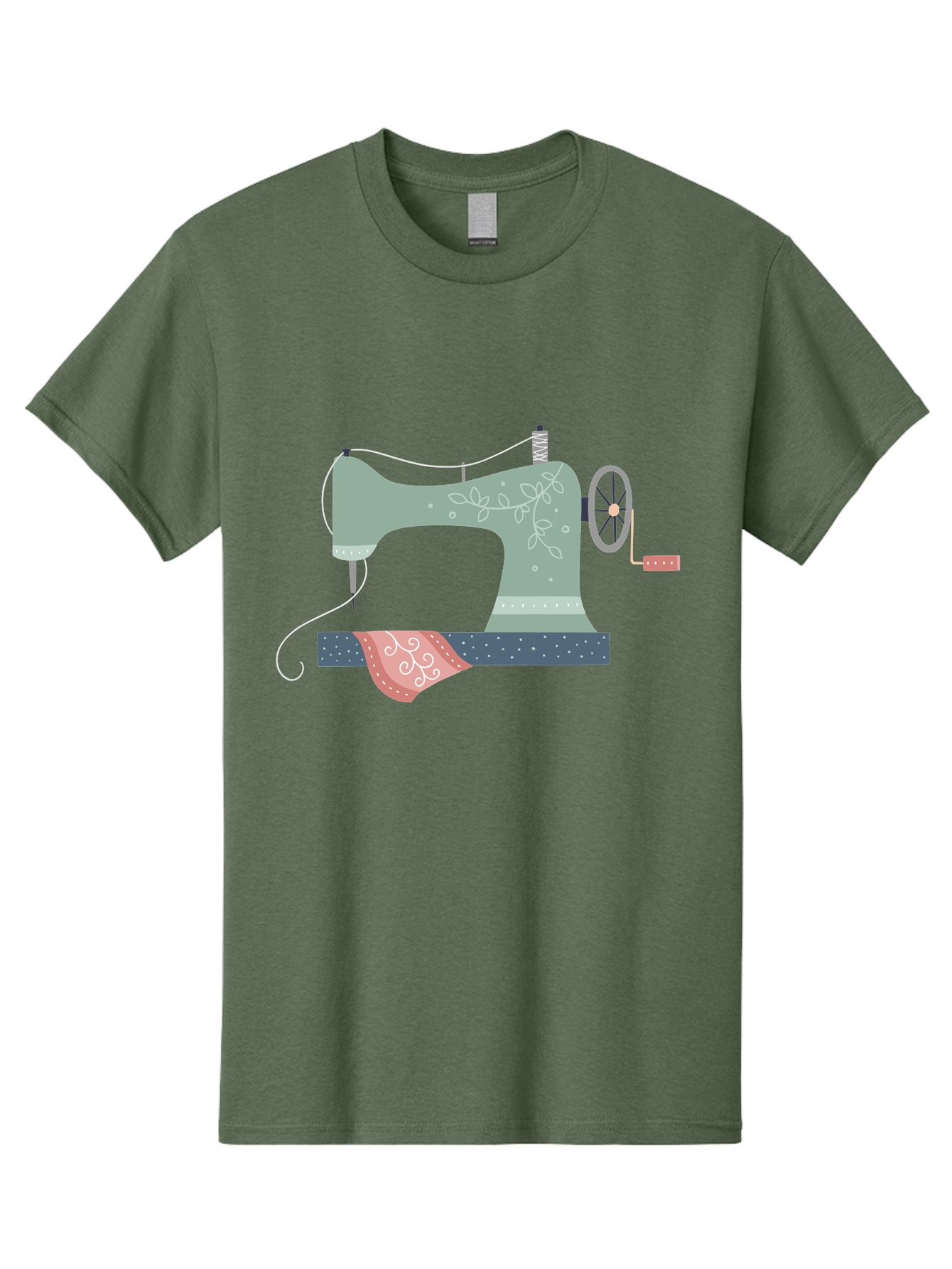 Sewing-Machine-4 Men'S Graphic Tee, 100% Cotton, Comfortable Casual Summer Wear, Machine Washable, Vintage Sewing Machine, Floral Design, Sewing Thread, Handmade Crafts, Diy Fashion, Creative Hobbies, Stitching, Needlework, Embroidery, Aac103 5