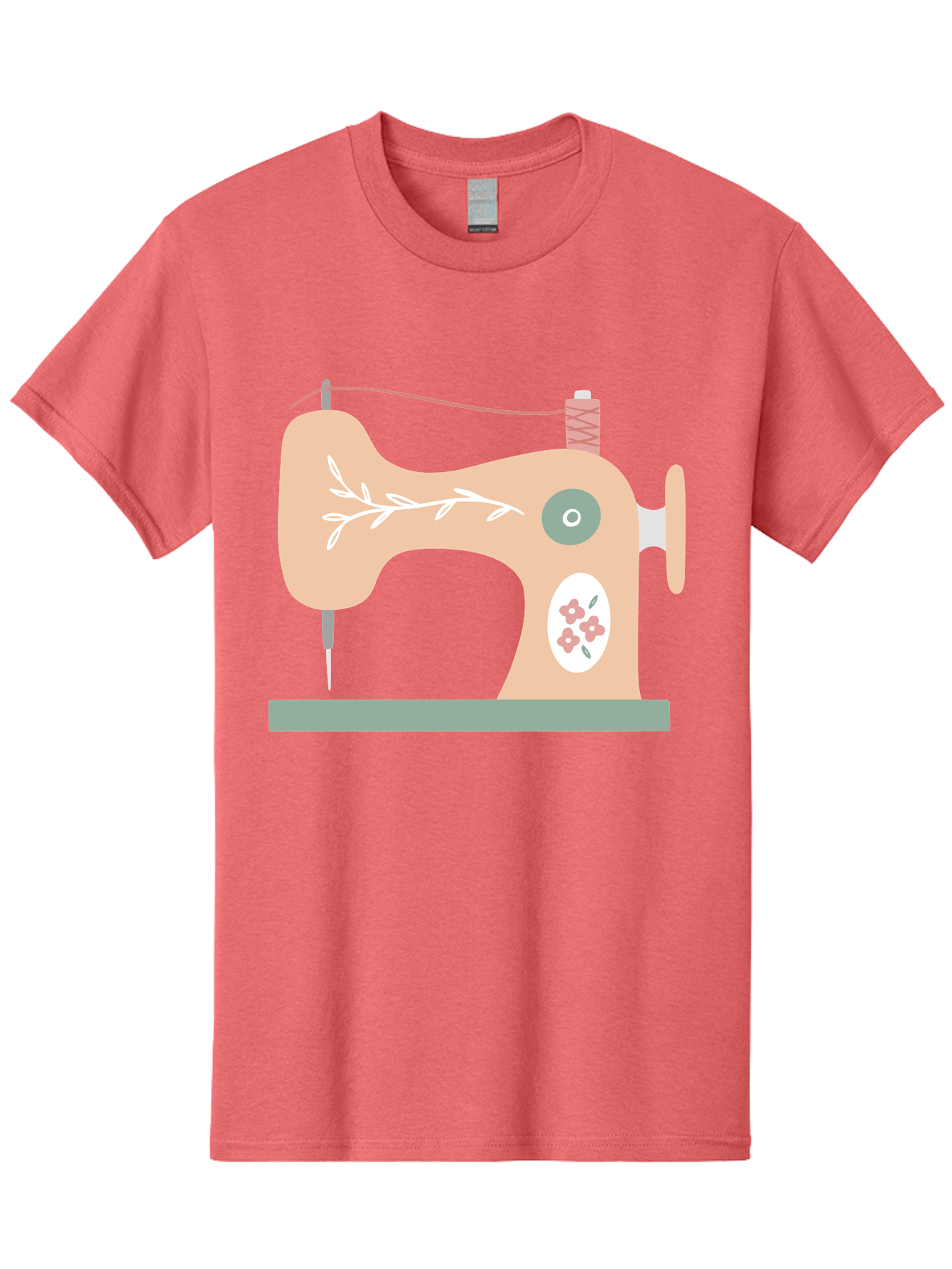 Sewing-Machine-5 Men'S Graphic Tee, 100% Cotton, Comfortable Casual Summer Wear, Machine Washable, Vintage Sewing Machine, Floral Patterns, Embroidery Designs, Needle And Thread, Pastel Colors, Creative Crafting, Diy Sewing, Textile Art, Aac104 15