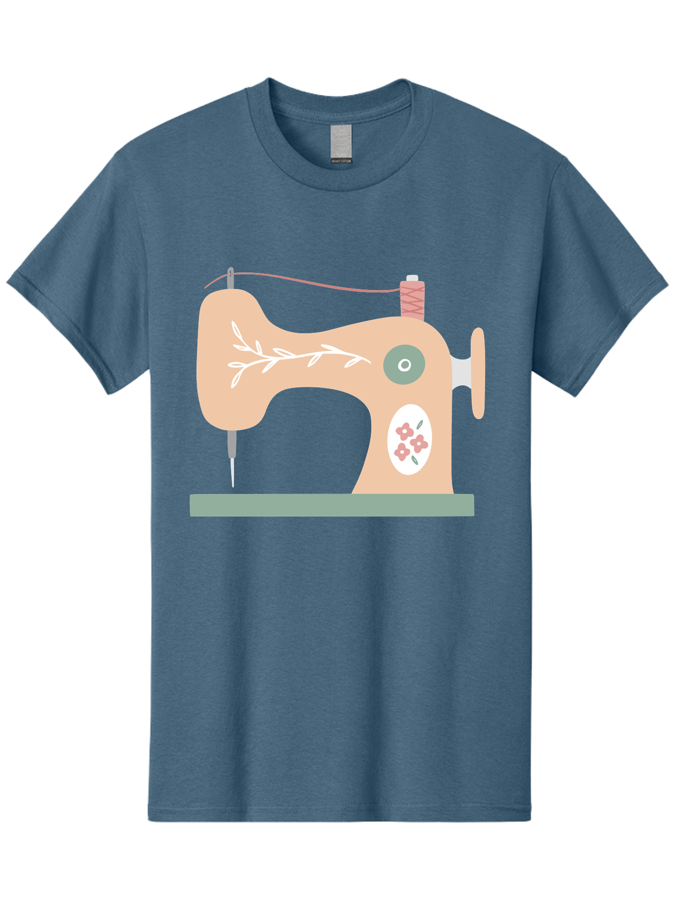 Sewing-Machine-5 Men'S Graphic Tee, 100% Cotton, Comfortable Casual Summer Wear, Machine Washable, Vintage Sewing Machine, Floral Patterns, Embroidery Designs, Needle And Thread, Pastel Colors, Creative Crafting, Diy Sewing, Textile Art, Aac104 29