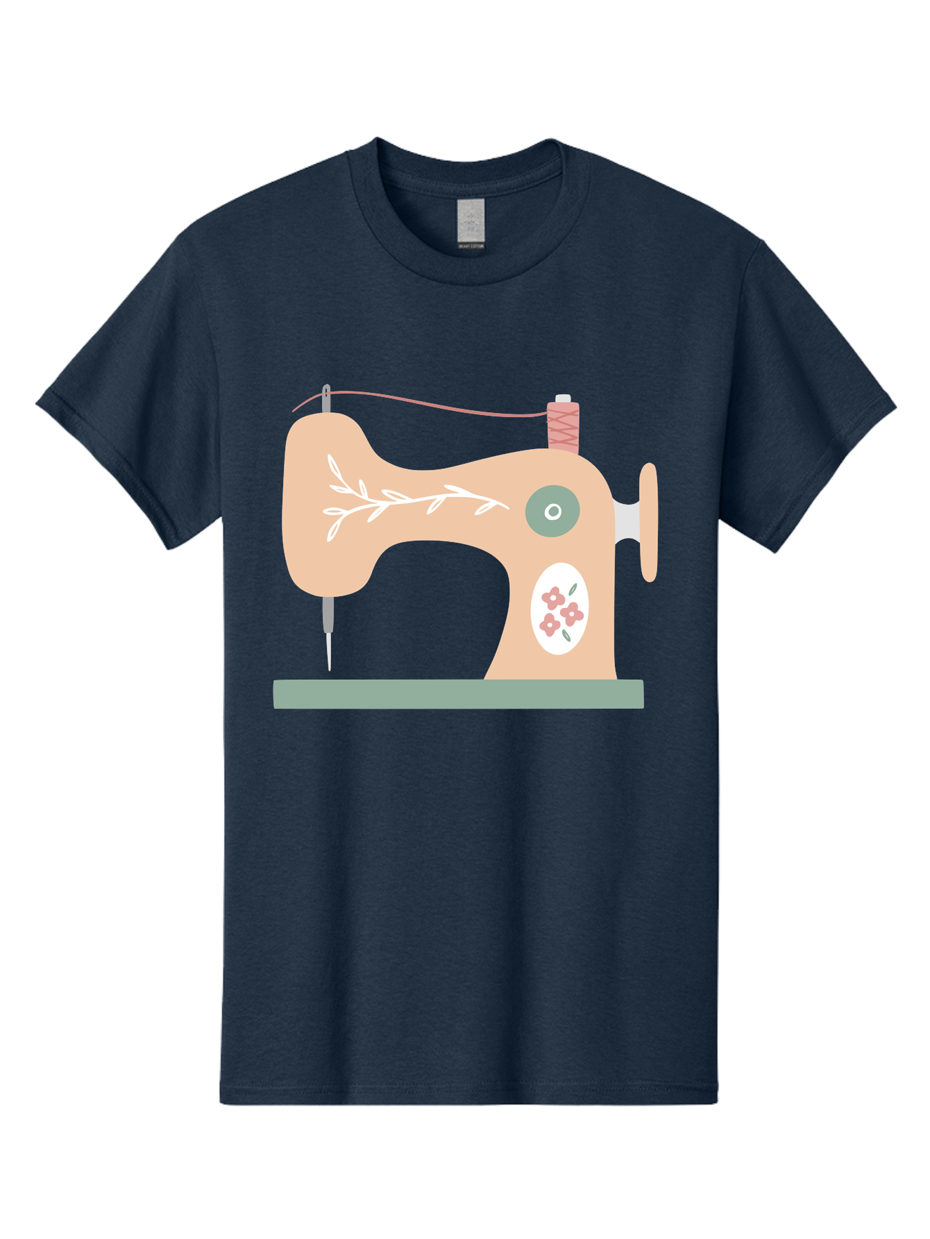 Sewing-Machine-5 Men'S Graphic Tee, 100% Cotton, Comfortable Casual Summer Wear, Machine Washable, Vintage Sewing Machine, Floral Patterns, Embroidery Designs, Needle And Thread, Pastel Colors, Creative Crafting, Diy Sewing, Textile Art, Aac104 19