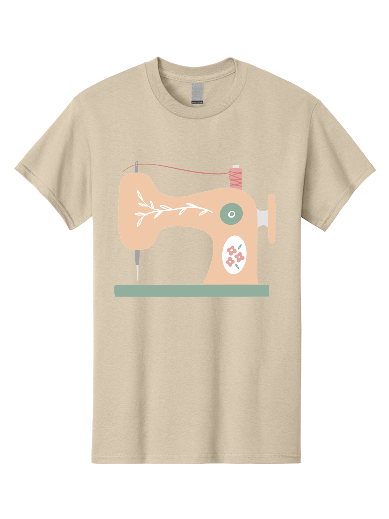 Sewing-Machine-5 Men'S Graphic Tee, 100% Cotton, Comfortable Casual Summer Wear, Machine Washable, Vintage Sewing Machine, Floral Patterns, Embroidery Designs, Needle And Thread, Pastel Colors, Creative Crafting, Diy Sewing, Textile Art, Aac104 27