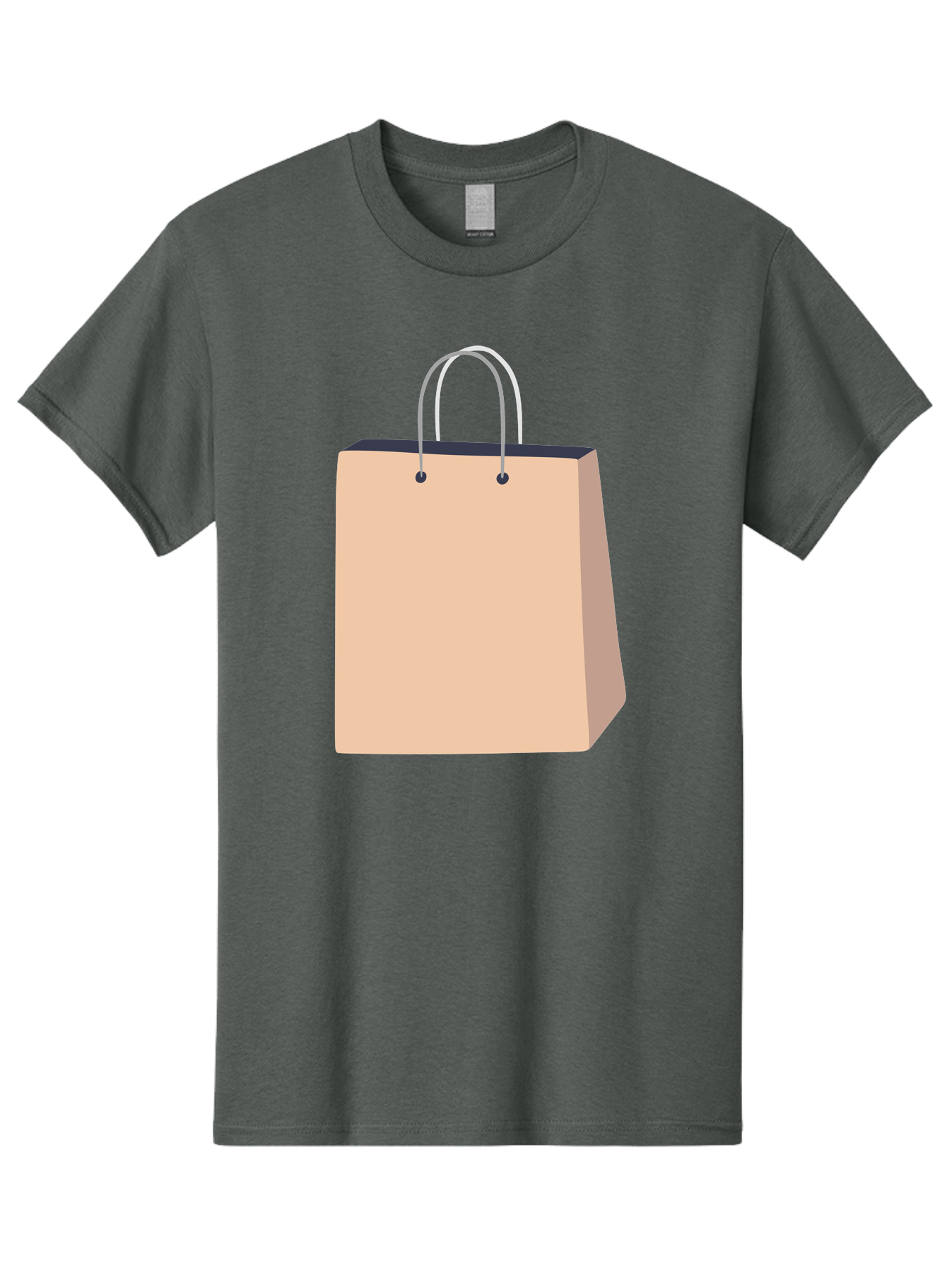 Shopping-Bag Men'S Graphic Tee, 100% Cotton, Comfortable Casual Summer Wear, Machine Washable, Shopping Bag, Retail Packaging, Paper Bag, Handles, Simple Design, Minimalist Style, E-Commerce, Packaging Design Aac111 11