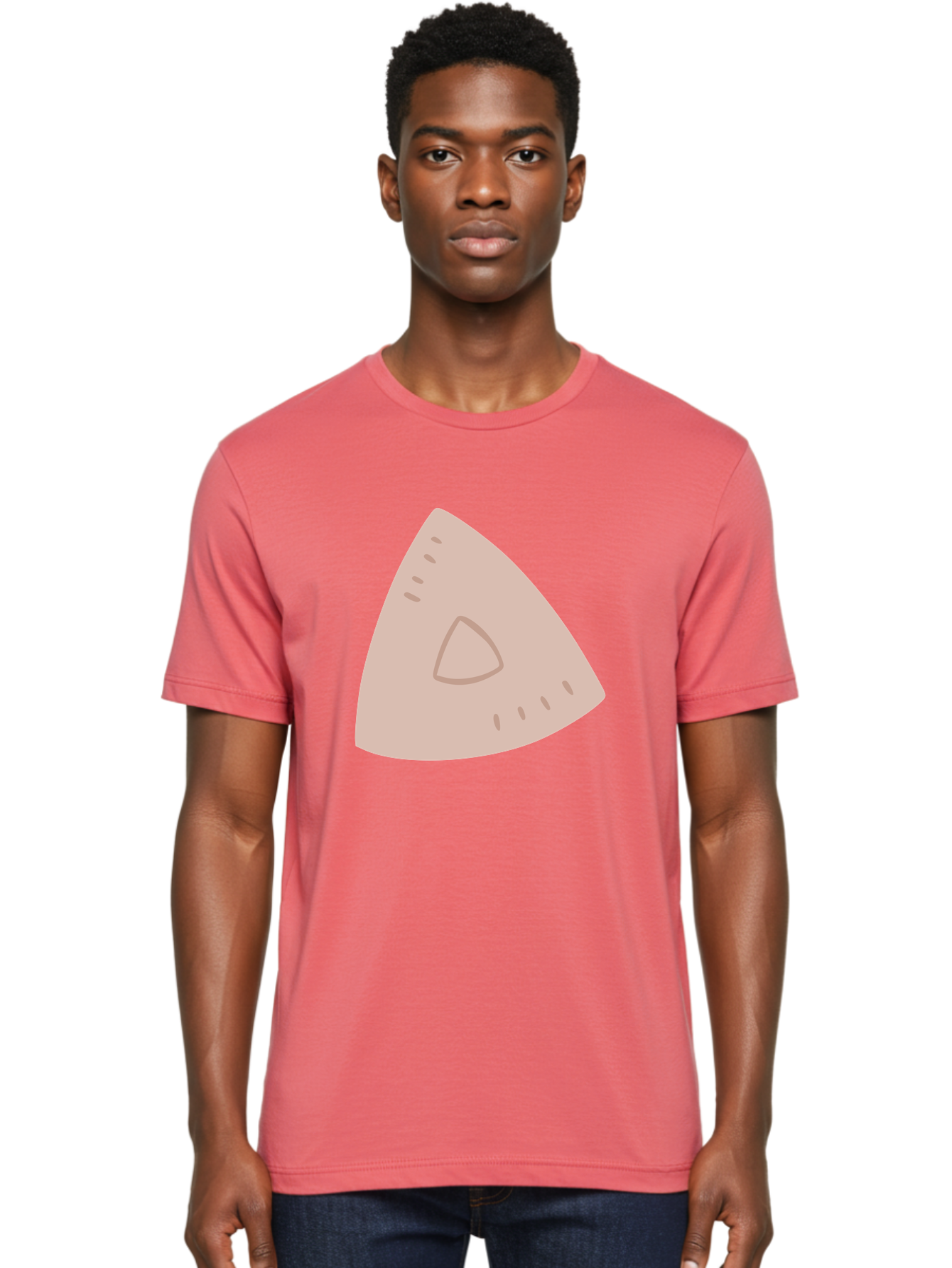 Triangle Men'S Graphic Tee, 100% Cotton, Comfortable Casual Summer Wear, Machine Washable, Tricorn Hat, Pirate Hat, Historical Fashion, 18Th Century Style, Cartoon Illustration, Minimalist Design, Simple Shapes, Muted Colors, Vintage Accessory Aac129 28