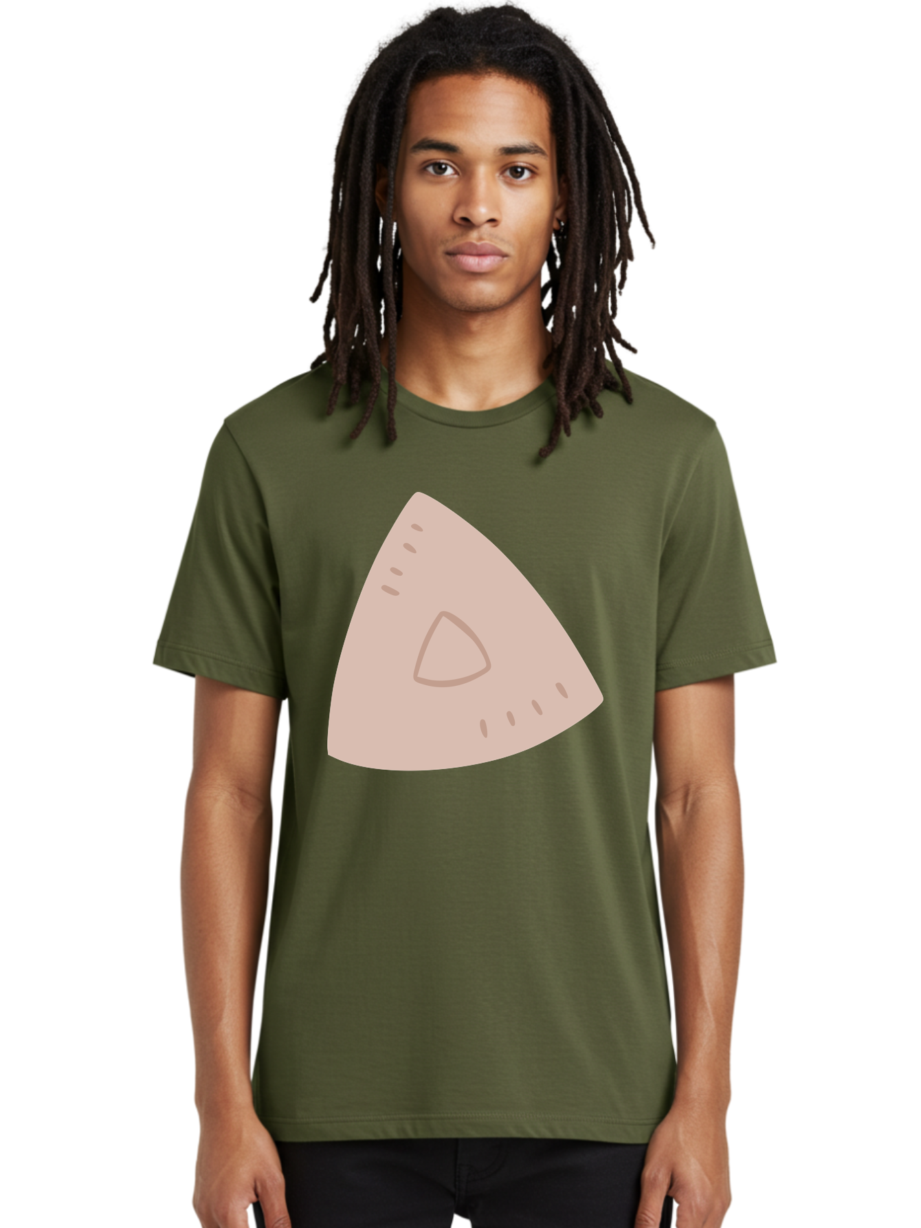 Triangle Men'S Graphic Tee, 100% Cotton, Comfortable Casual Summer Wear, Machine Washable, Tricorn Hat, Pirate Hat, Historical Fashion, 18Th Century Style, Cartoon Illustration, Minimalist Design, Simple Shapes, Muted Colors, Vintage Accessory Aac129 4