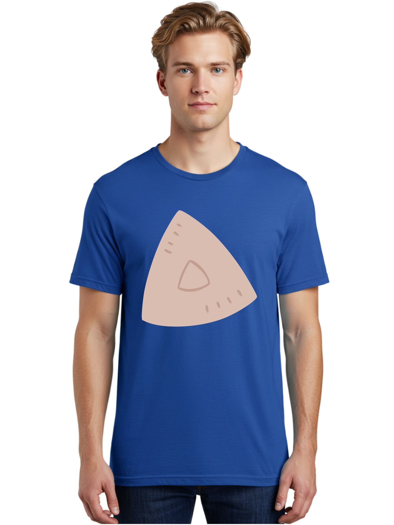 Triangle Men'S Graphic Tee, 100% Cotton, Comfortable Casual Summer Wear, Machine Washable, Tricorn Hat, Pirate Hat, Historical Fashion, 18Th Century Style, Cartoon Illustration, Minimalist Design, Simple Shapes, Muted Colors, Vintage Accessory Aac129 10