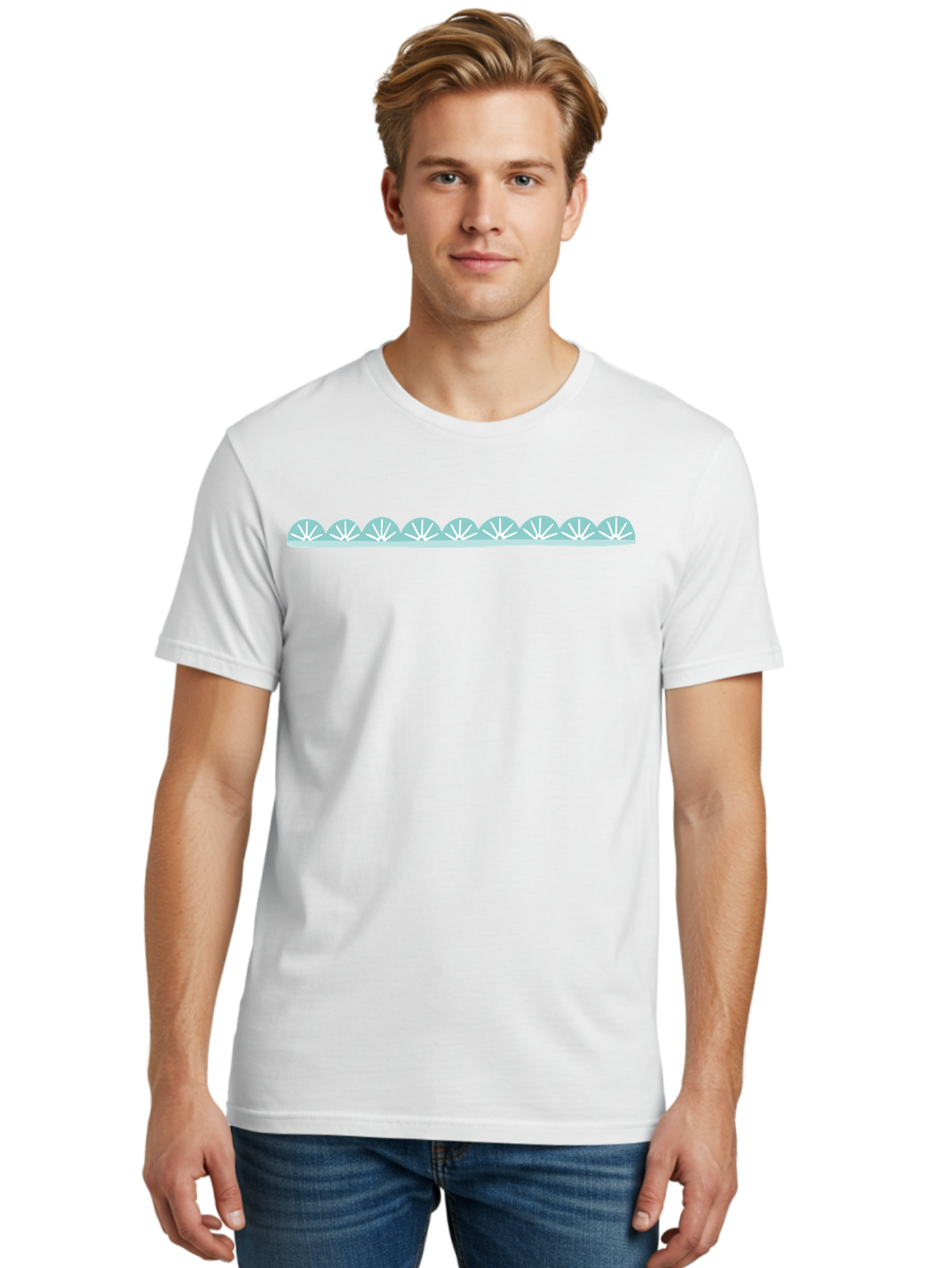 Umbrellas Men'S Graphic Tee, 100% Cotton, Comfortable Casual Summer Wear, Machine Washable, White Seashells, Shell Pattern, Ocean-Inspired Design, Coastal Decor, Beachy Vibe, Simple Illustration, Graphic Element Aac132 14