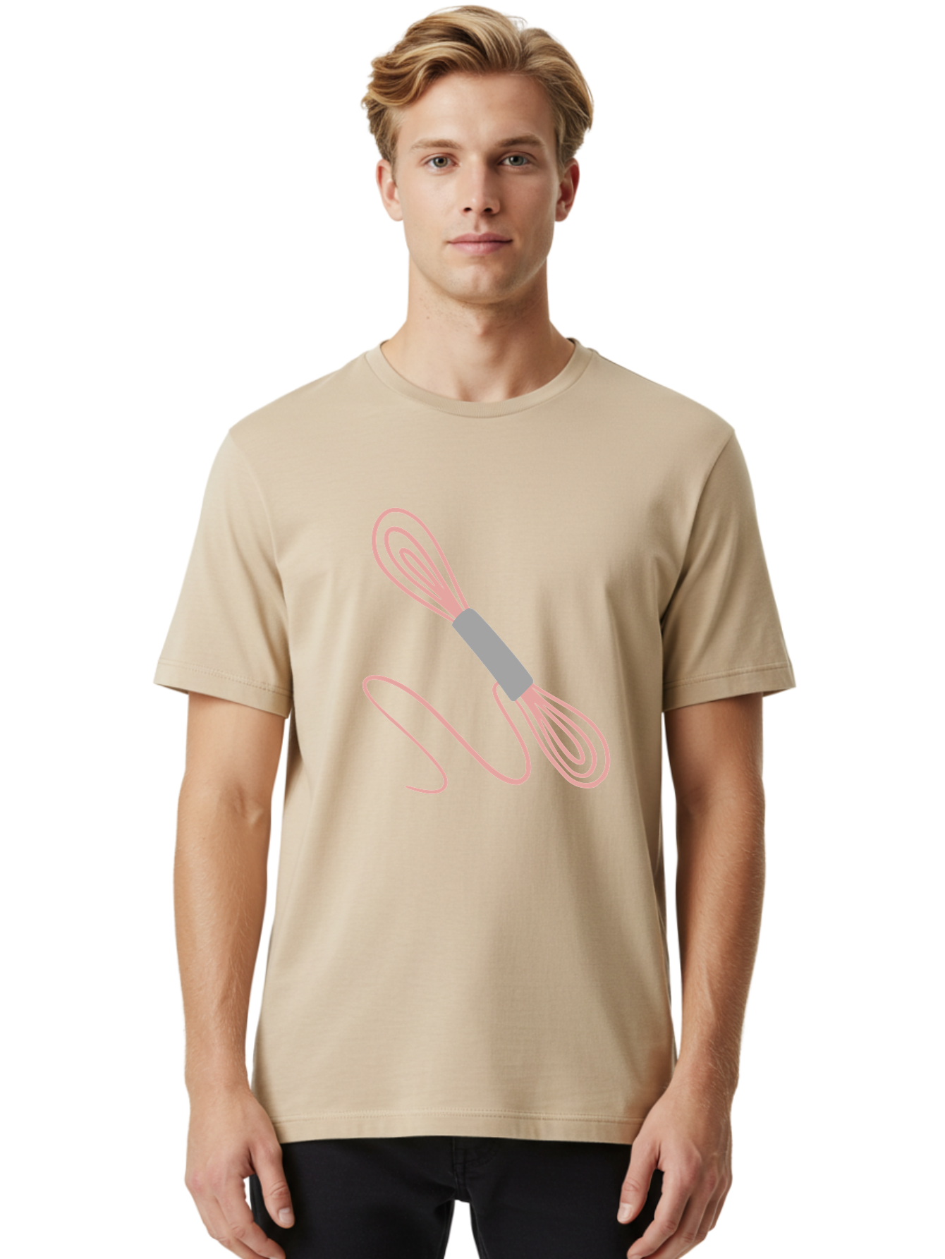 Whisk Men'S Graphic Tee, 100% Cotton, Comfortable Casual Summer Wear, Machine Washable, Cooking Utensils, Kitchen Tools, Whisk Design, Creative Graphics, Pastel Colors, Kitchenware, Cooking Essentials Aac133 4